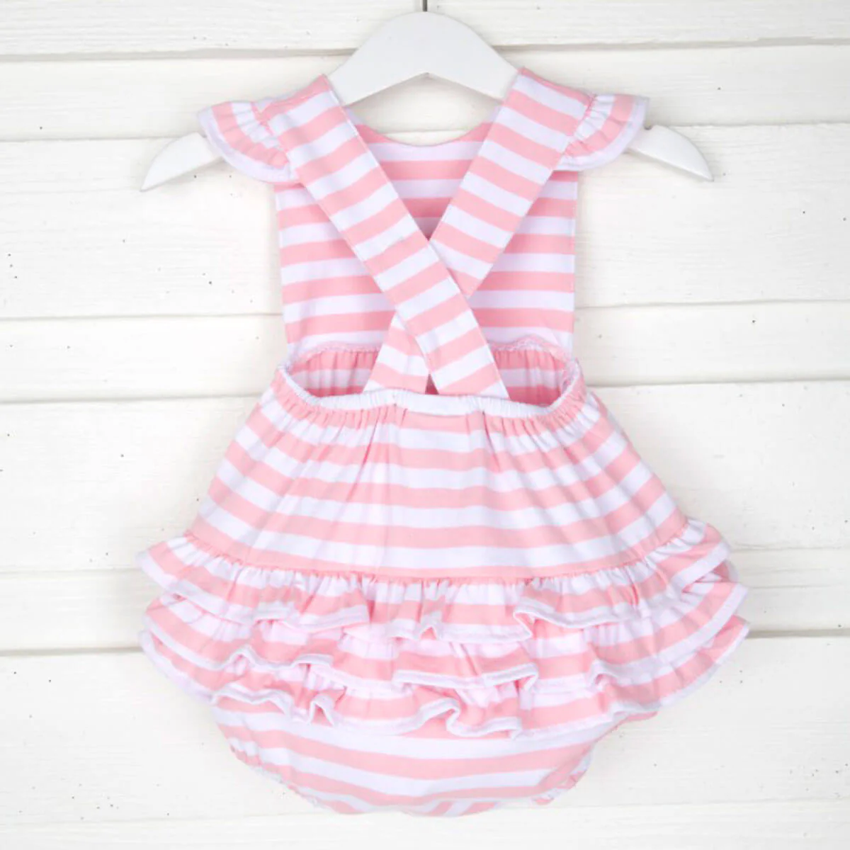Pink Stripe Knit Ruffle Bubble - Image 3
