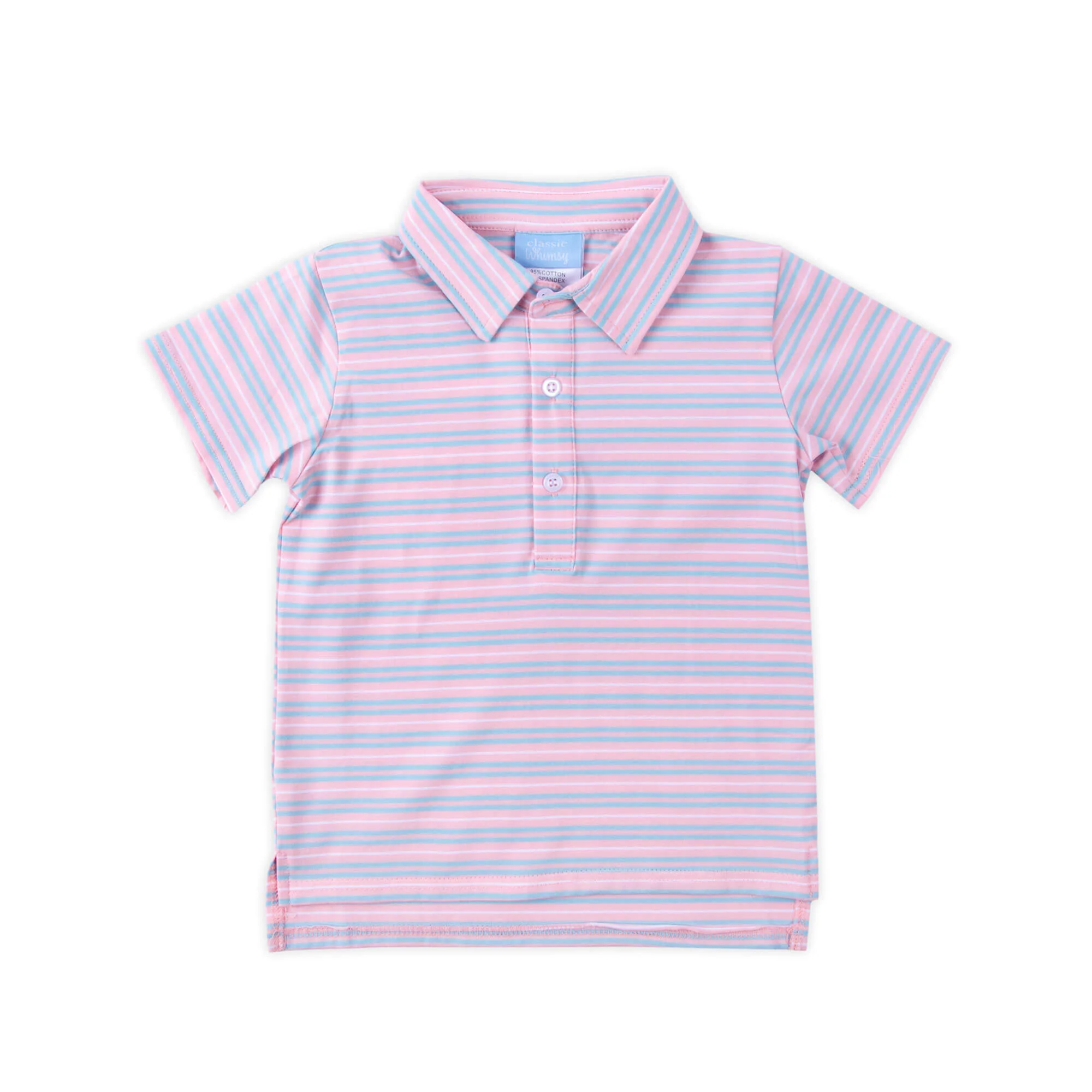 Pink & Blue Stripe Polo - Image 2