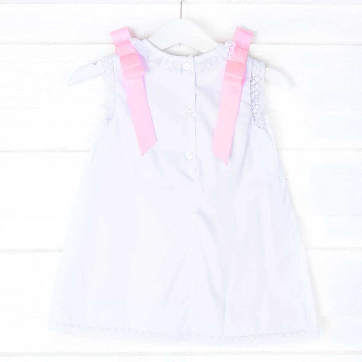 Pink Bow White Dress - Image 2