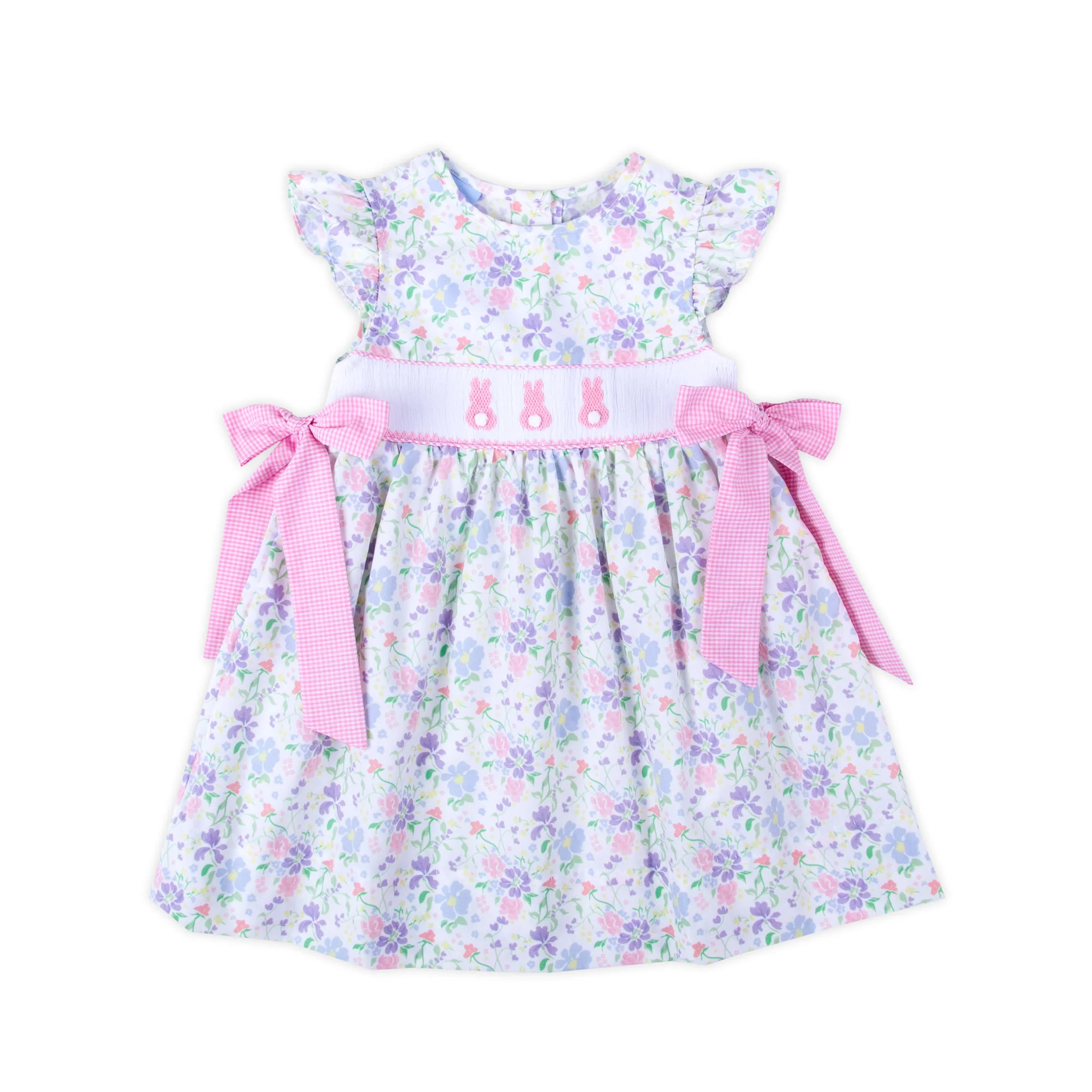 Pink Bunny Floral Smocked Beverly Dress - Image 2