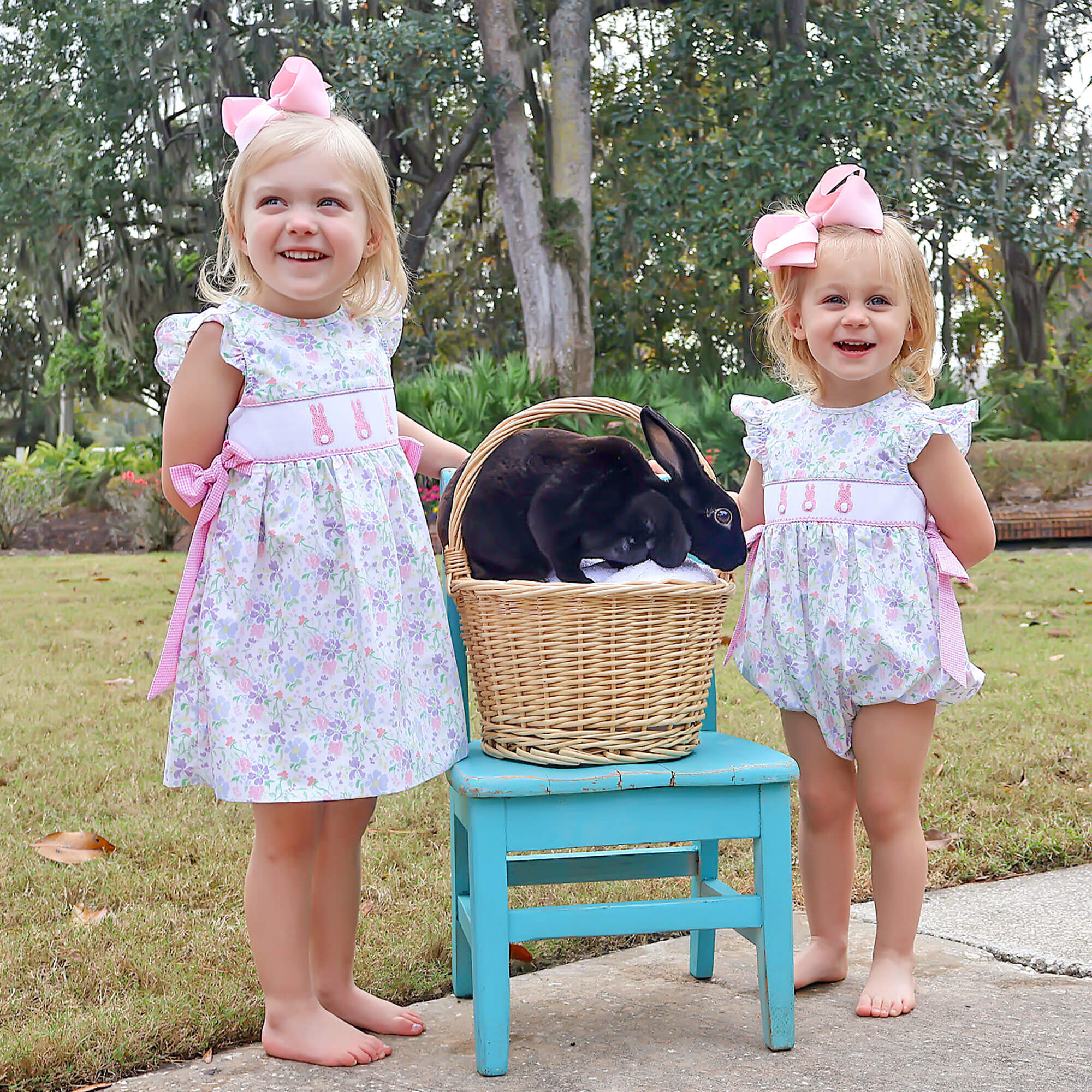 Pink Bunny Floral Smocked Beverly Dress - Image 3