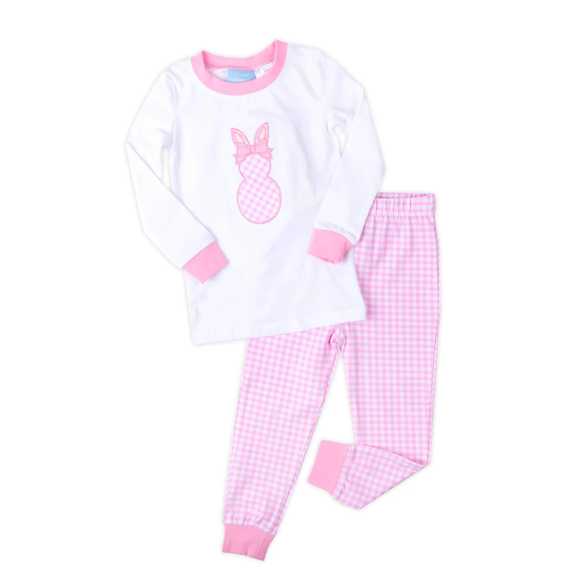 Pink Gingham Bunny Pajamas - Image 4