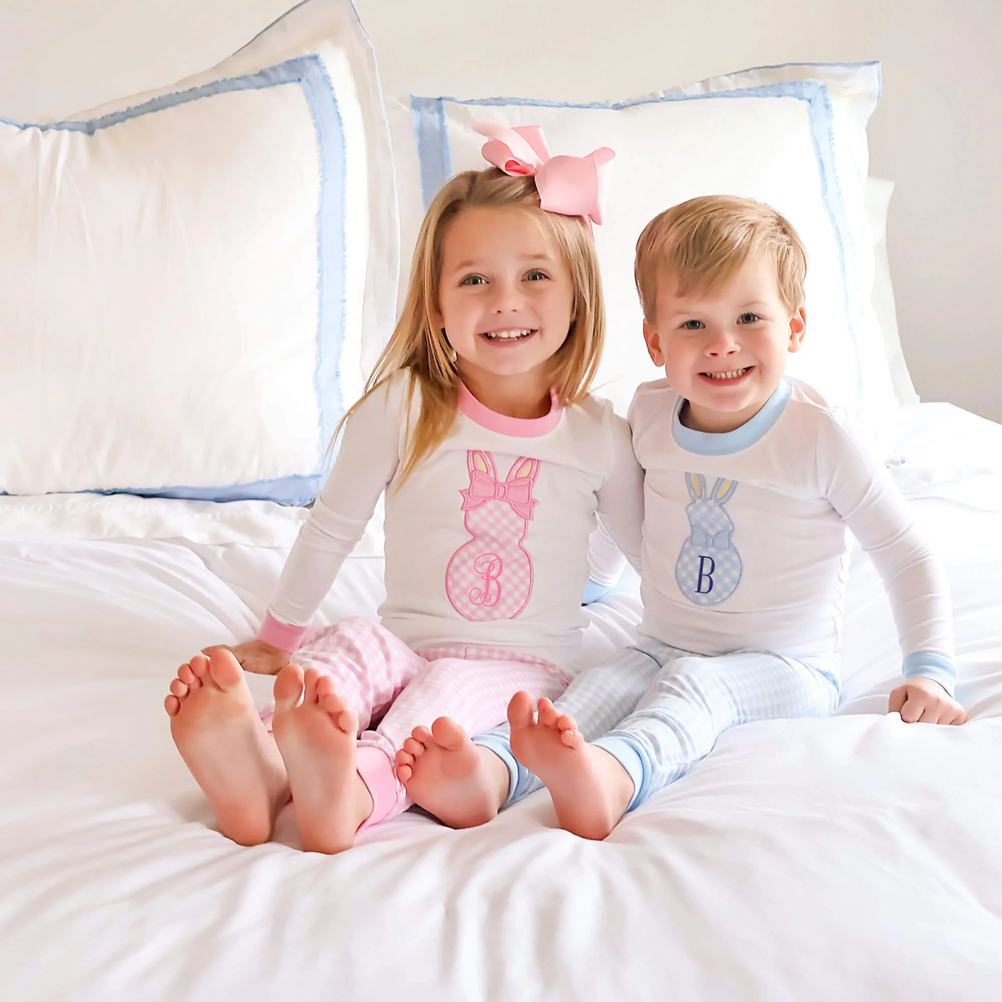 Pink Gingham Bunny Pajamas - Image 6