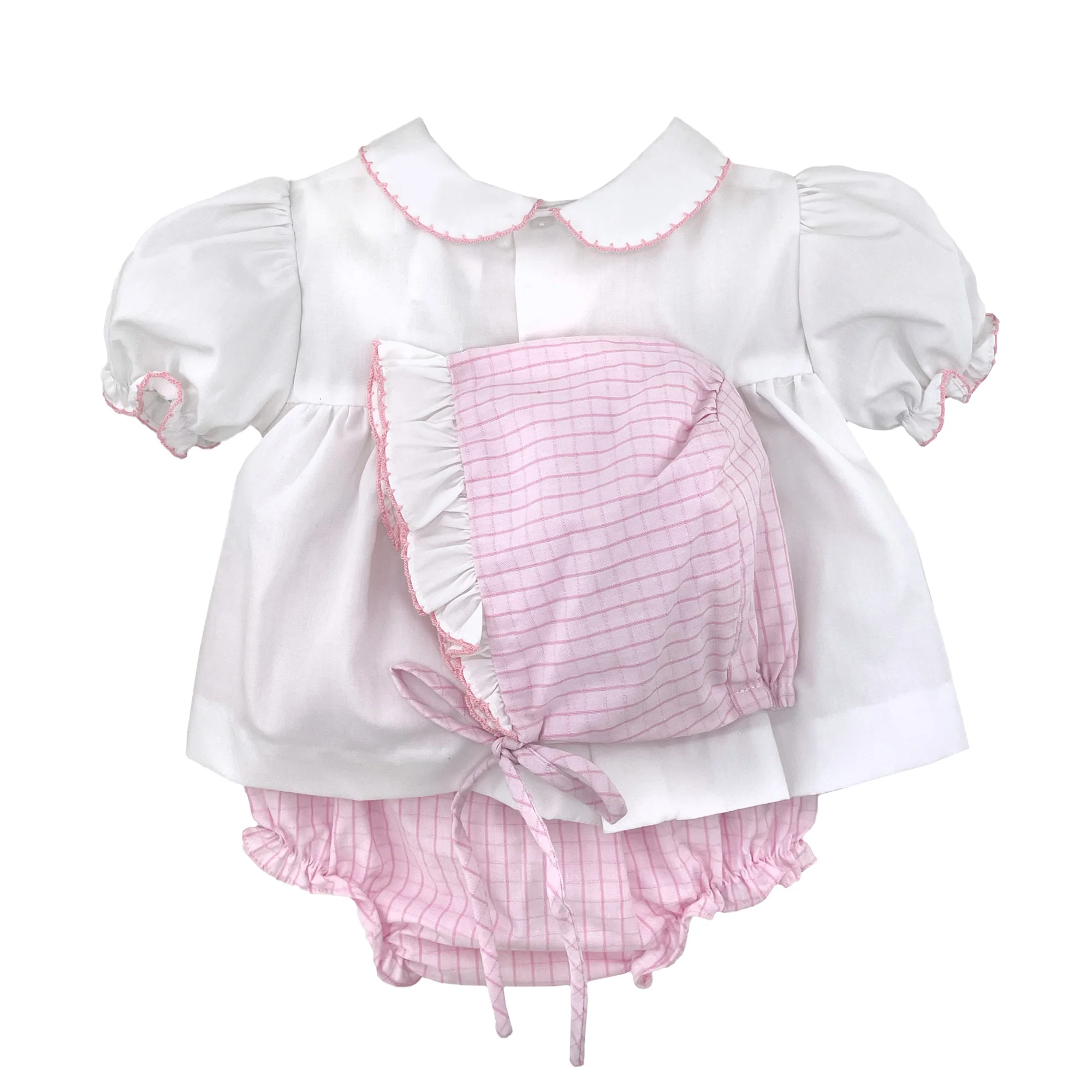 Pink Bunny Single Smocked Bloomer Set - Image 2