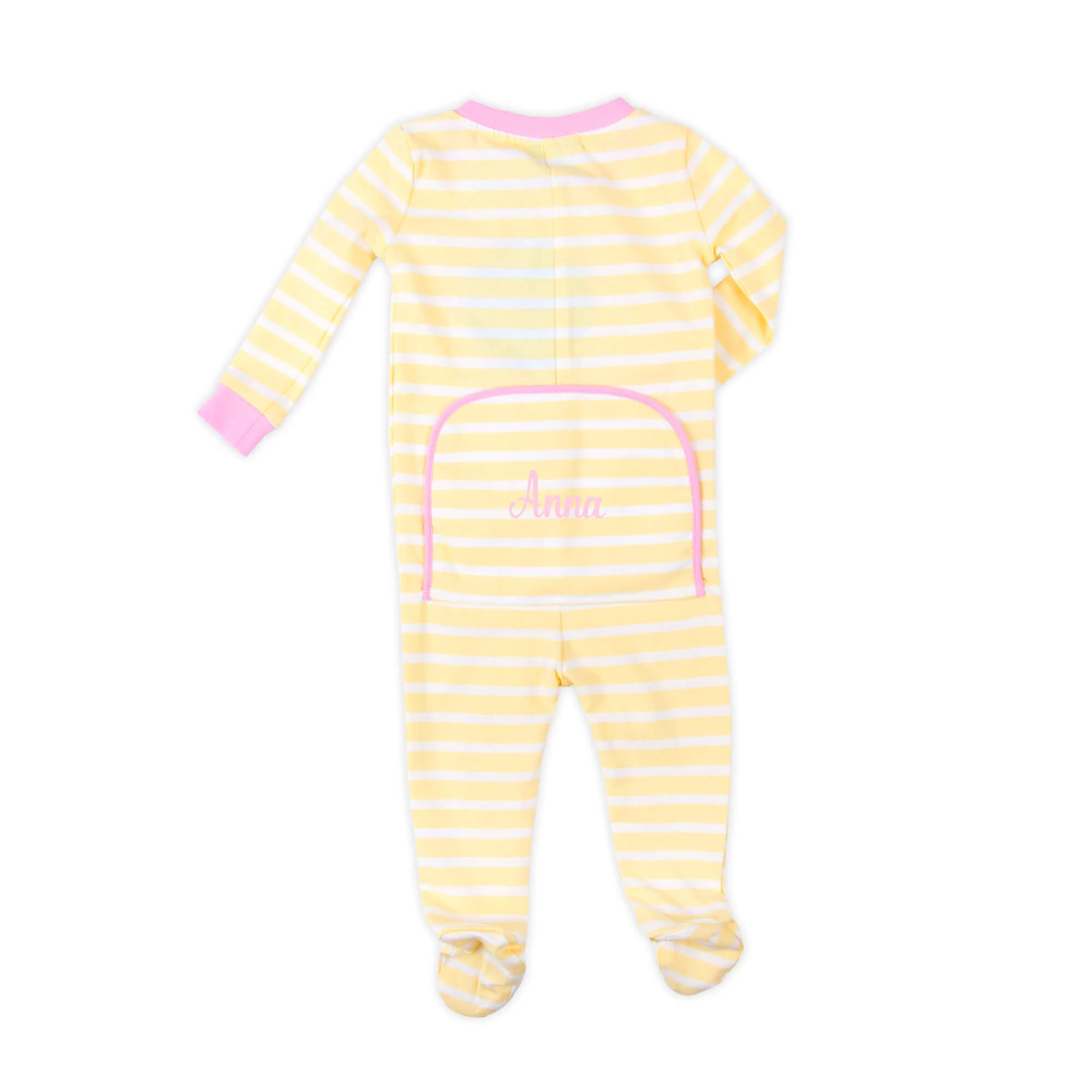 Yellow Stripe Bunny Zip Sleeper Pink - Image 3