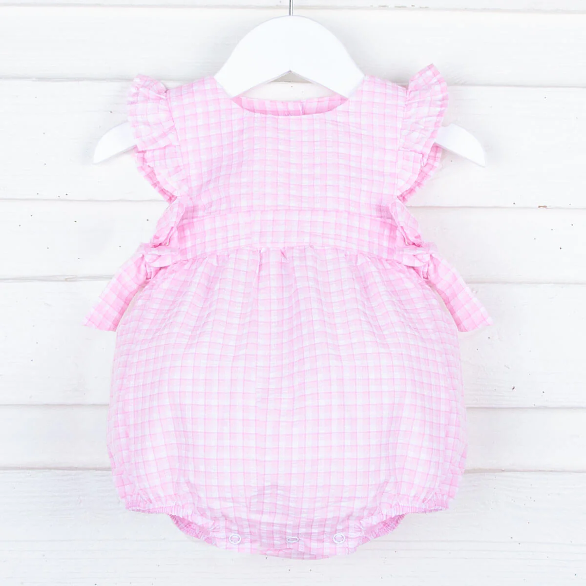 Light Pink Plaid Side Tie Bubble - Image 4
