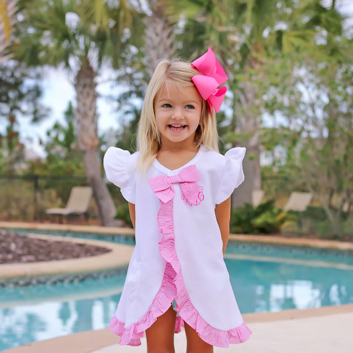 Pink Check Swim Cover Up - Image 5