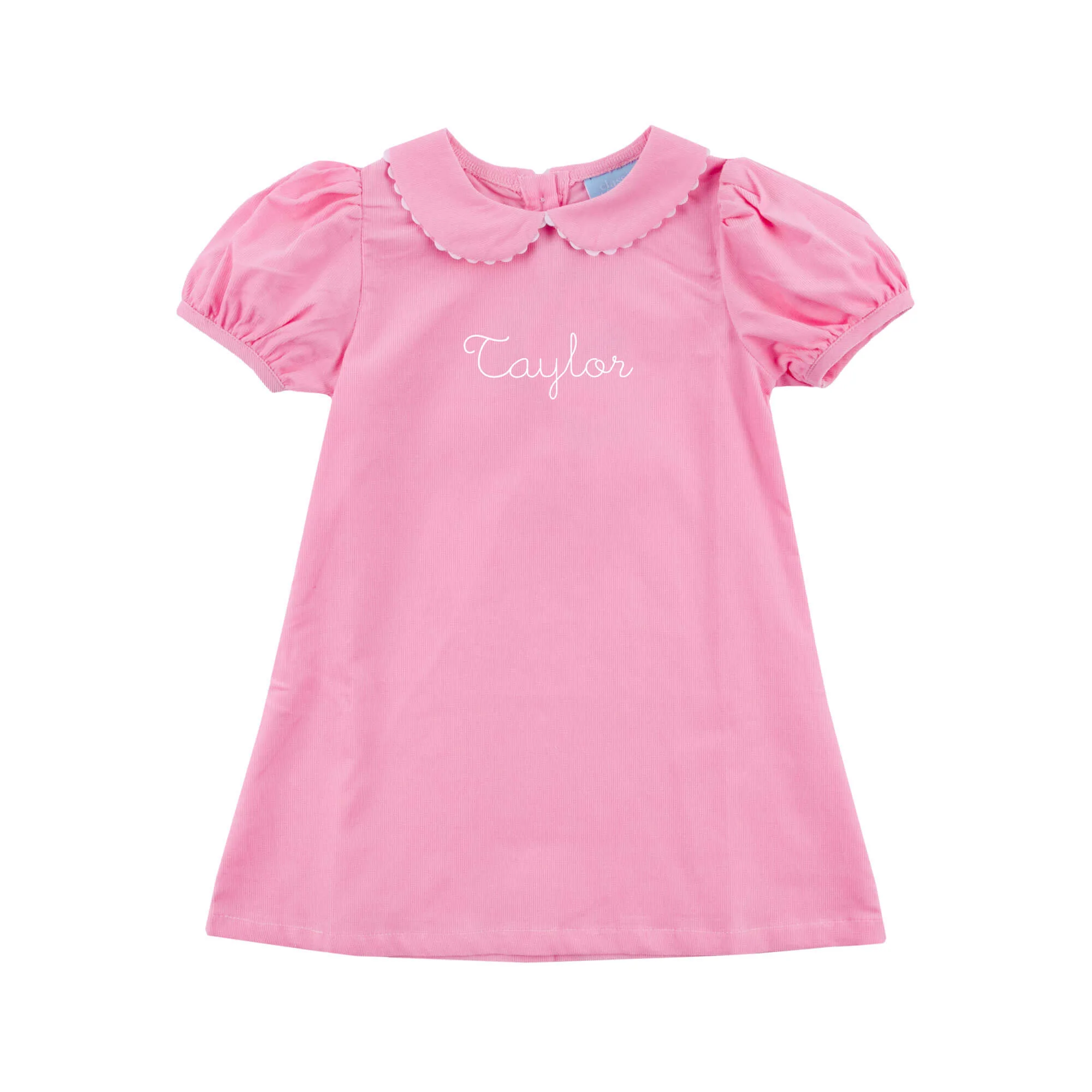 Pink Corduroy Collared Sally Dress - Image 2