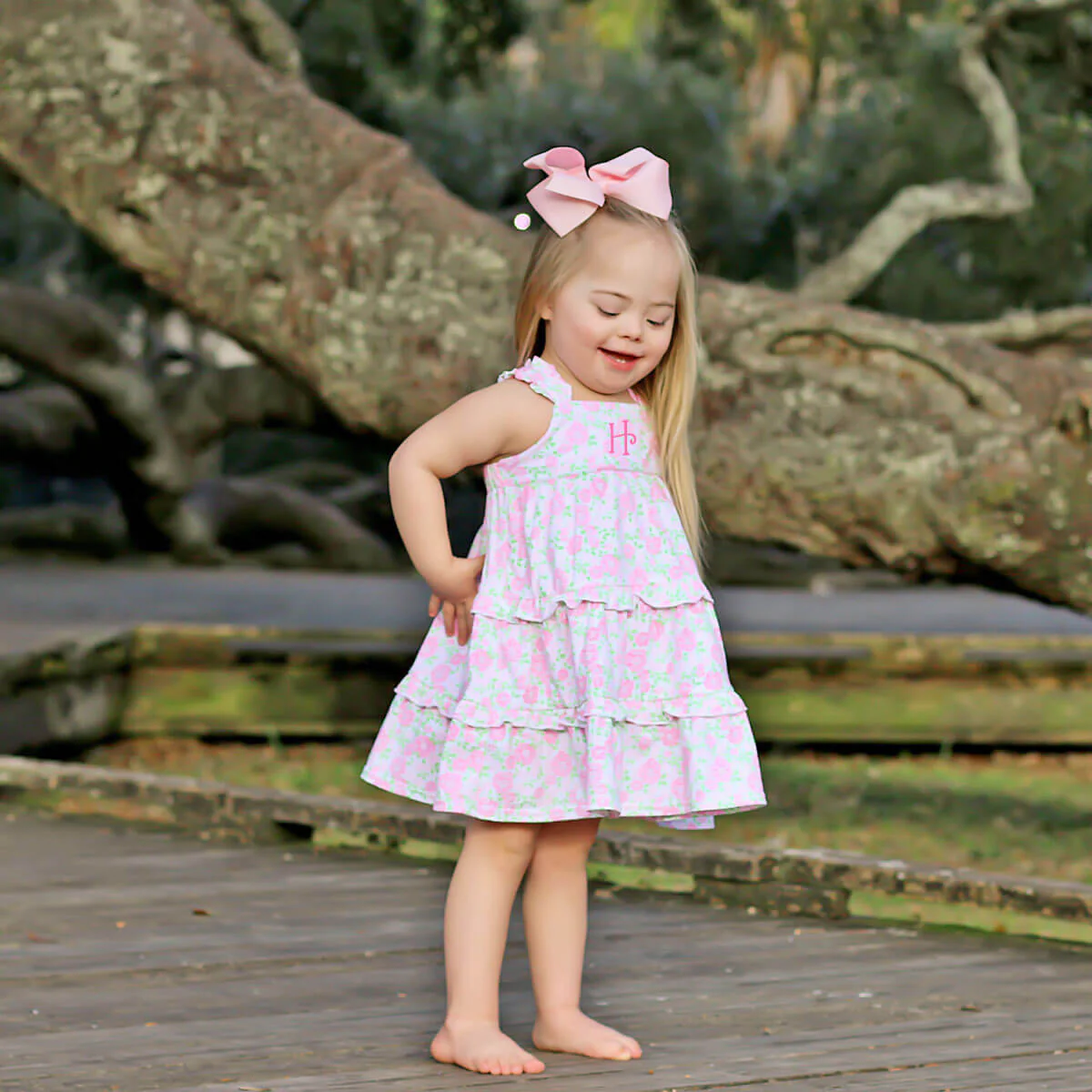 Pink Floral Callie Tiered Dress - Image 9