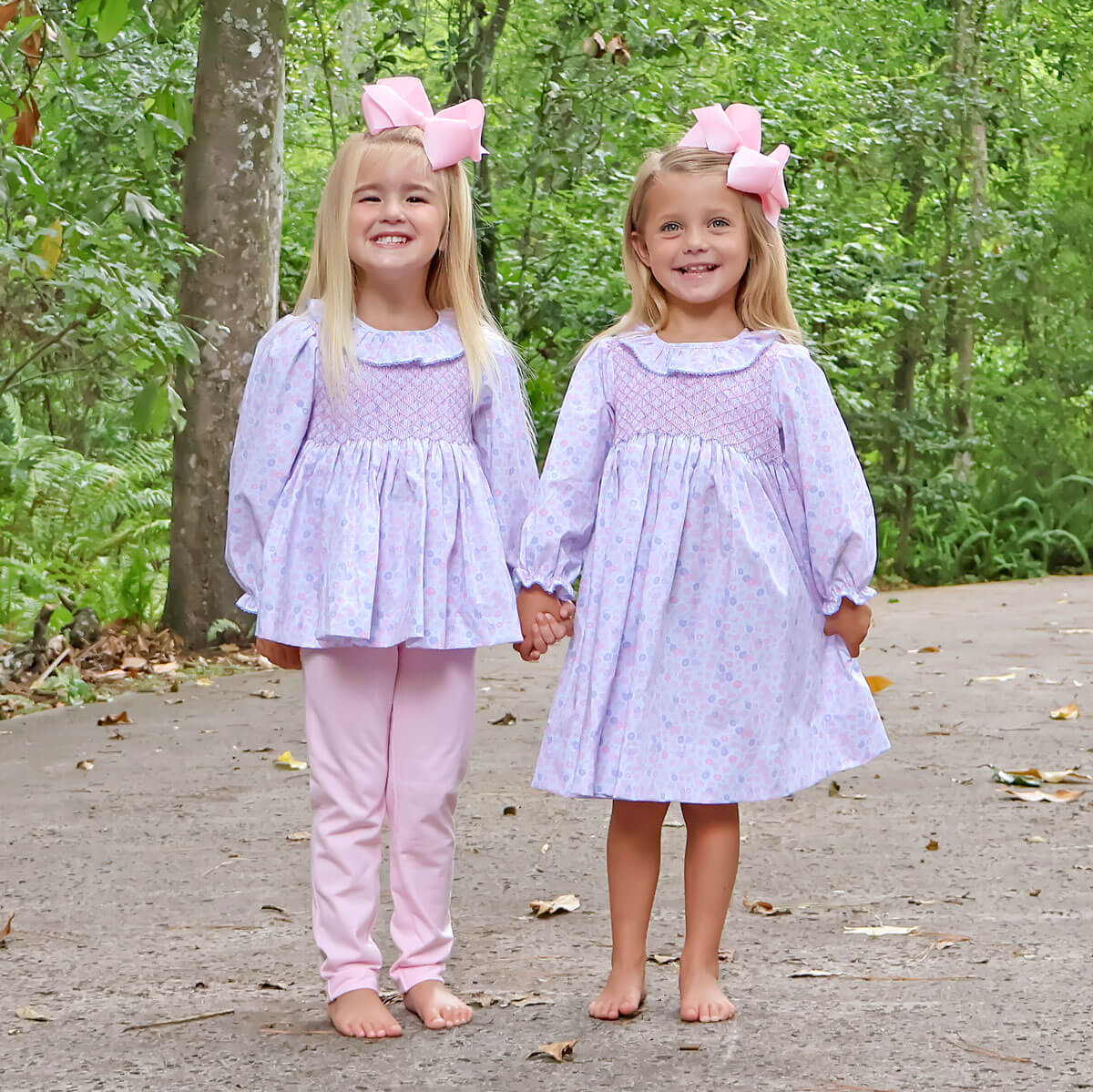 Pink Floral Geo Smocked Collared Dress - Image 5