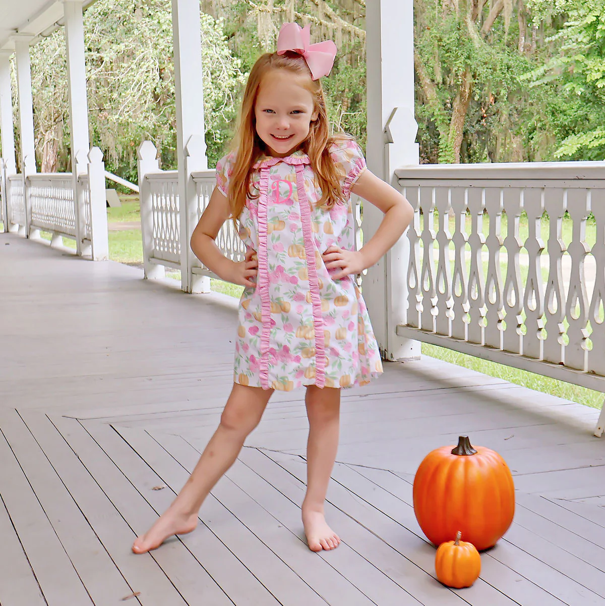 Pink Floral Pumpkin Camila Dress - Image 6