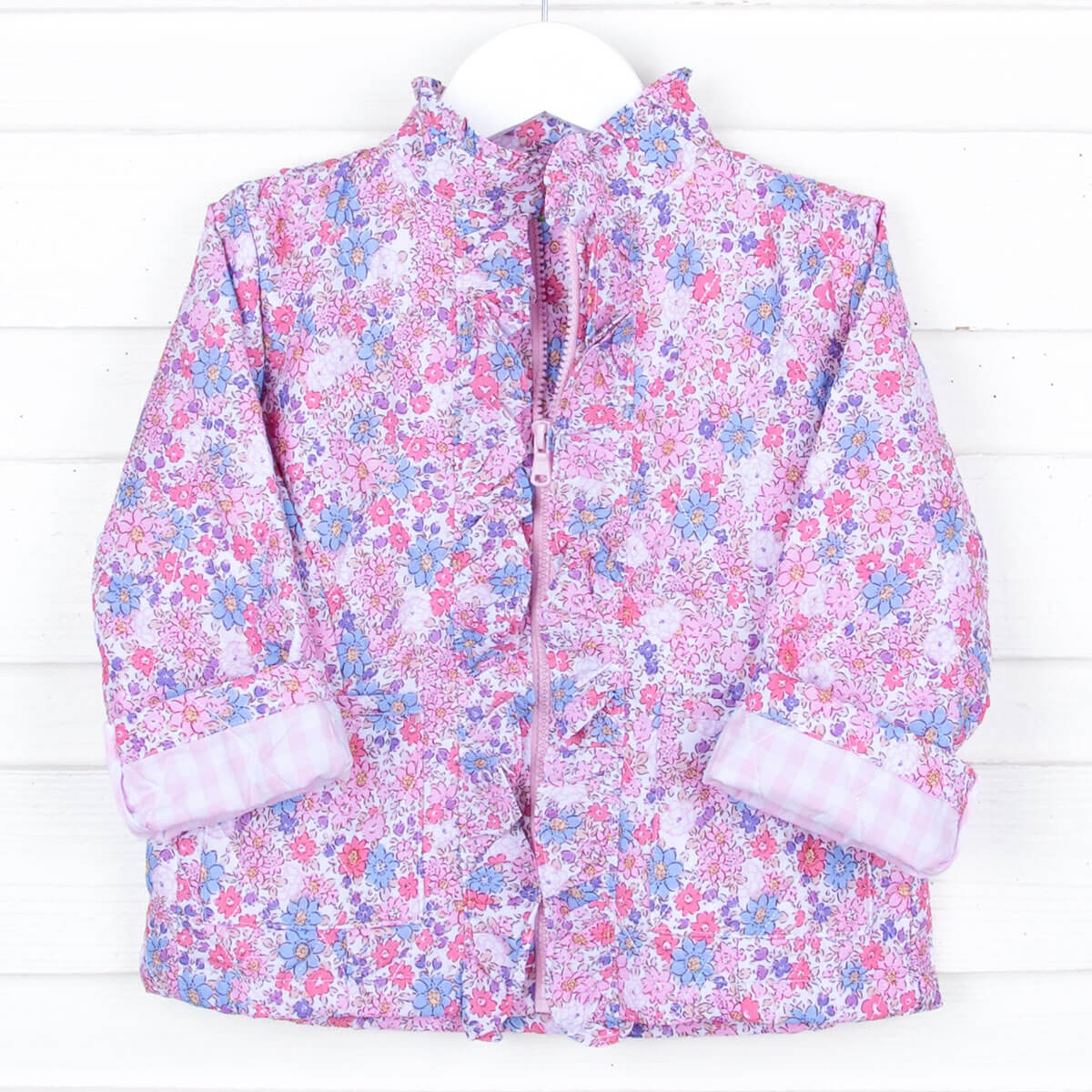 Flowers in Paris Quilted Ruffle Coat - Image 6