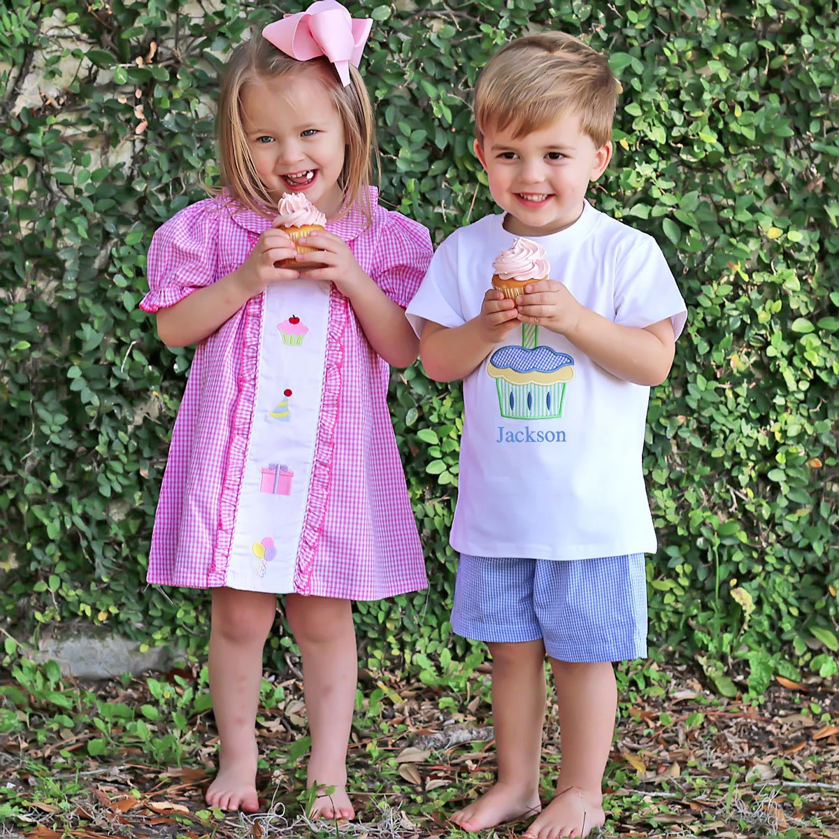 Center Embroidered Birthday Pink Dress - Image 5