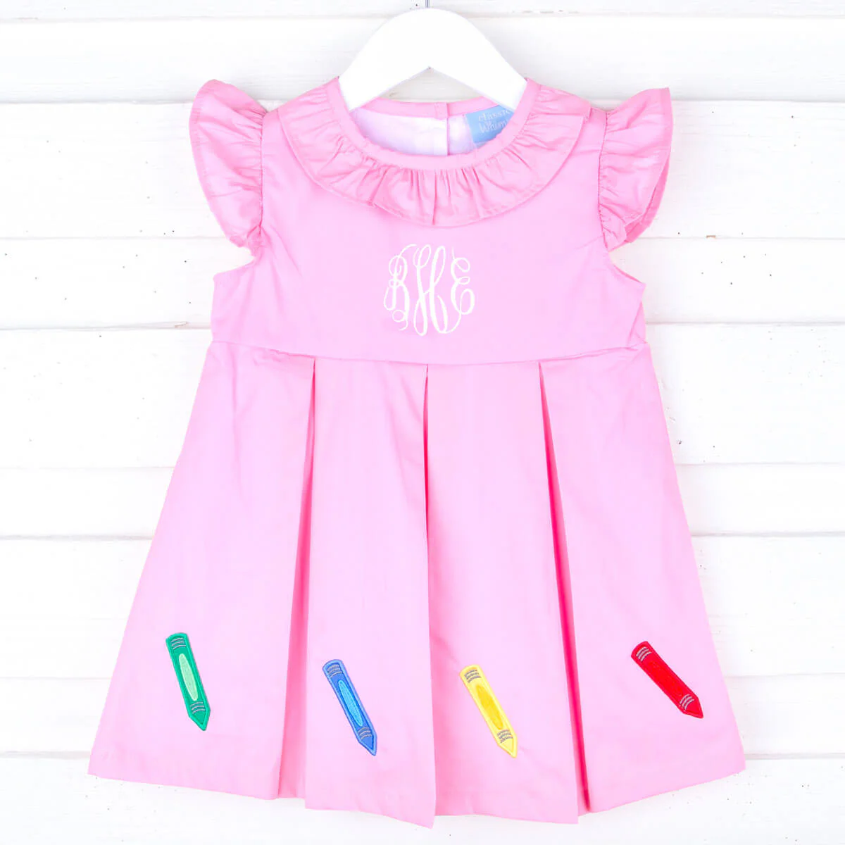 Colorful Crayons Pink Gingham Chloe Dress - Image 2