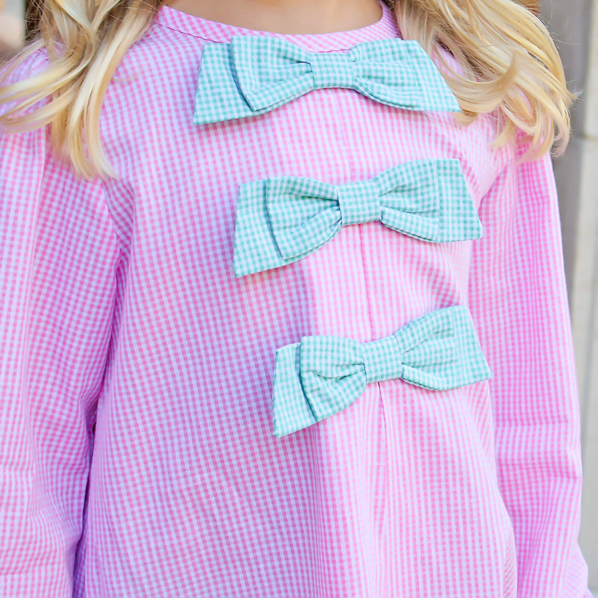 Mint Green & Pink Gingham Coco Legging Set - Image 3
