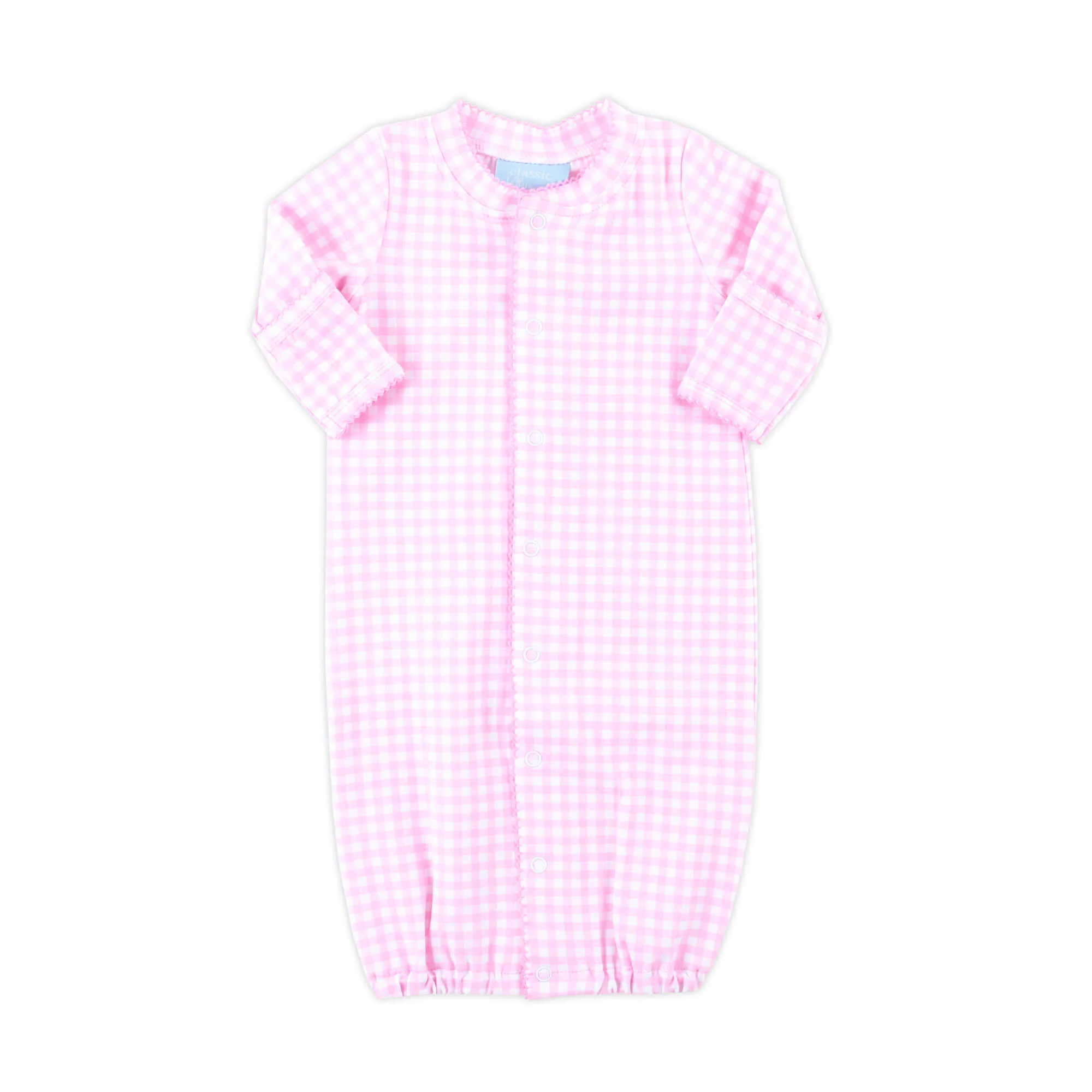 Pink Gingham Layette Gown - Image 3