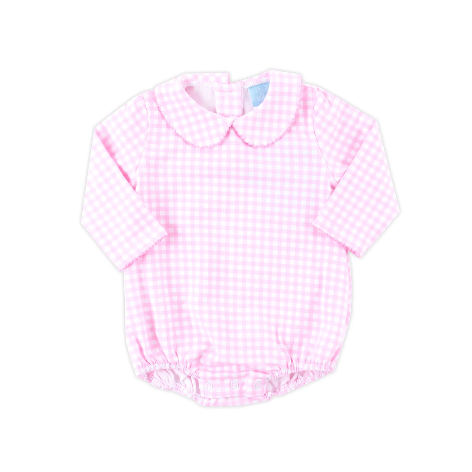 Pink Gingham Long Sleeve Bodysuit - Image 3