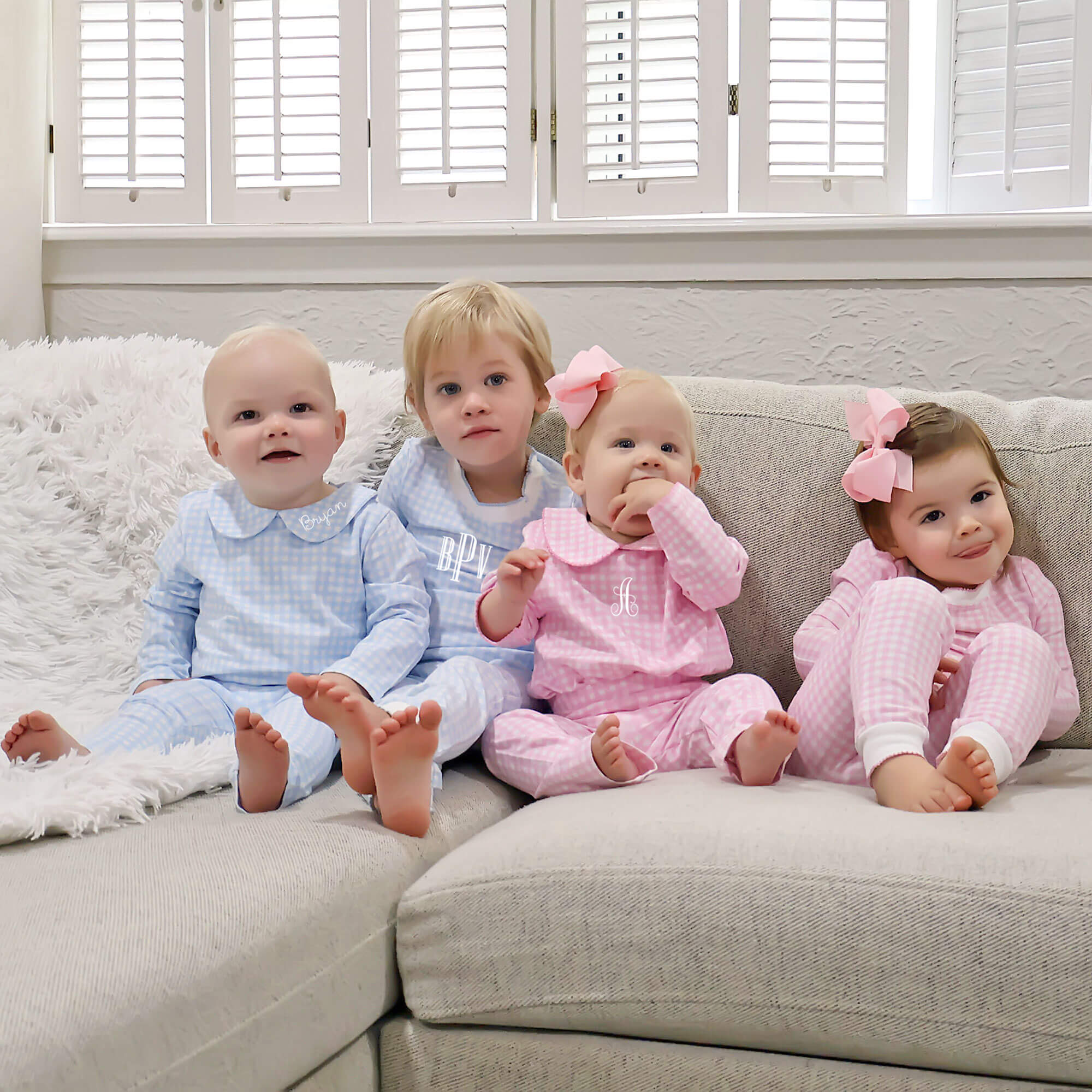 Pink Gingham Long Sleeve Bodysuit - Image 5