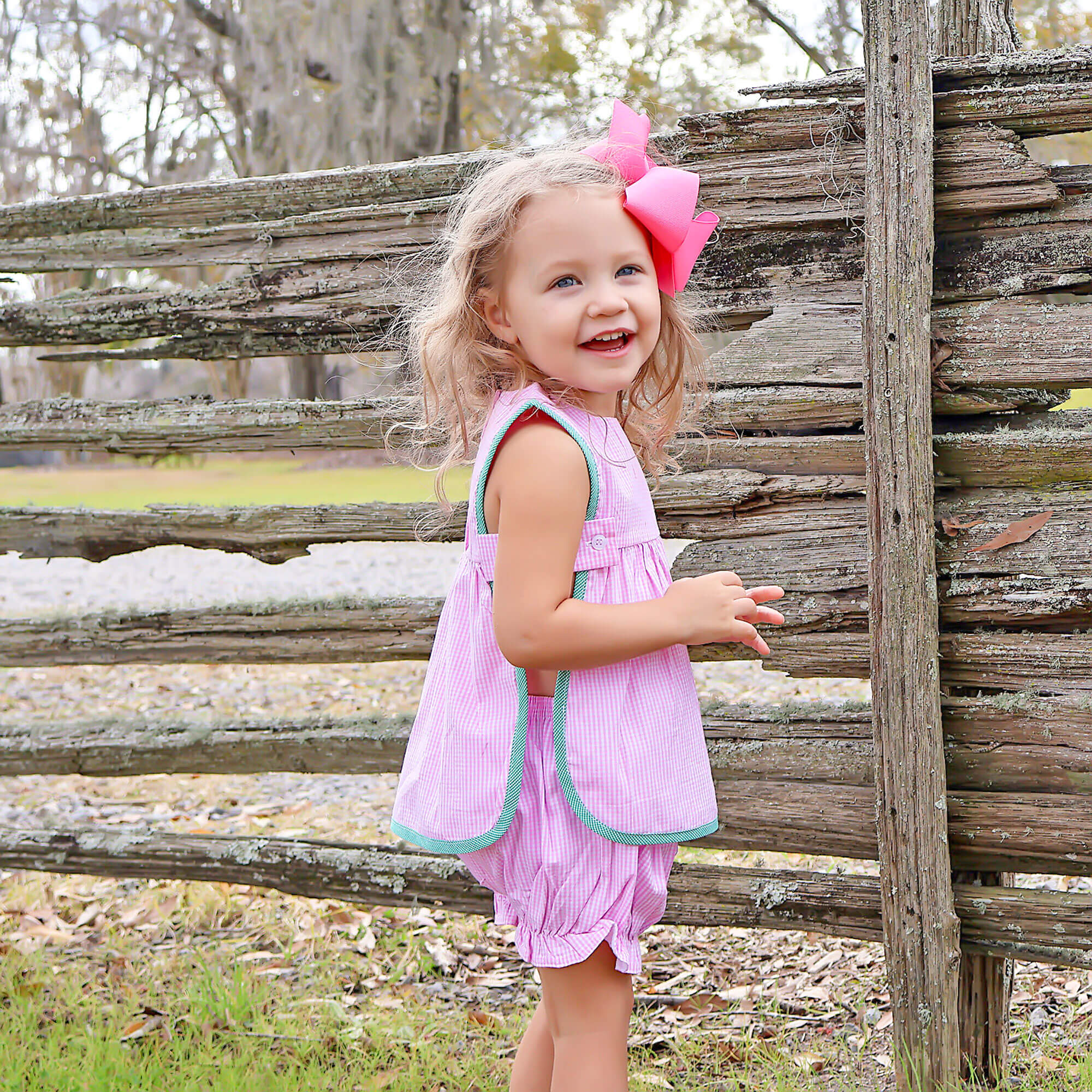 Pink Gingham Lucia Bloomer Set - Image 3
