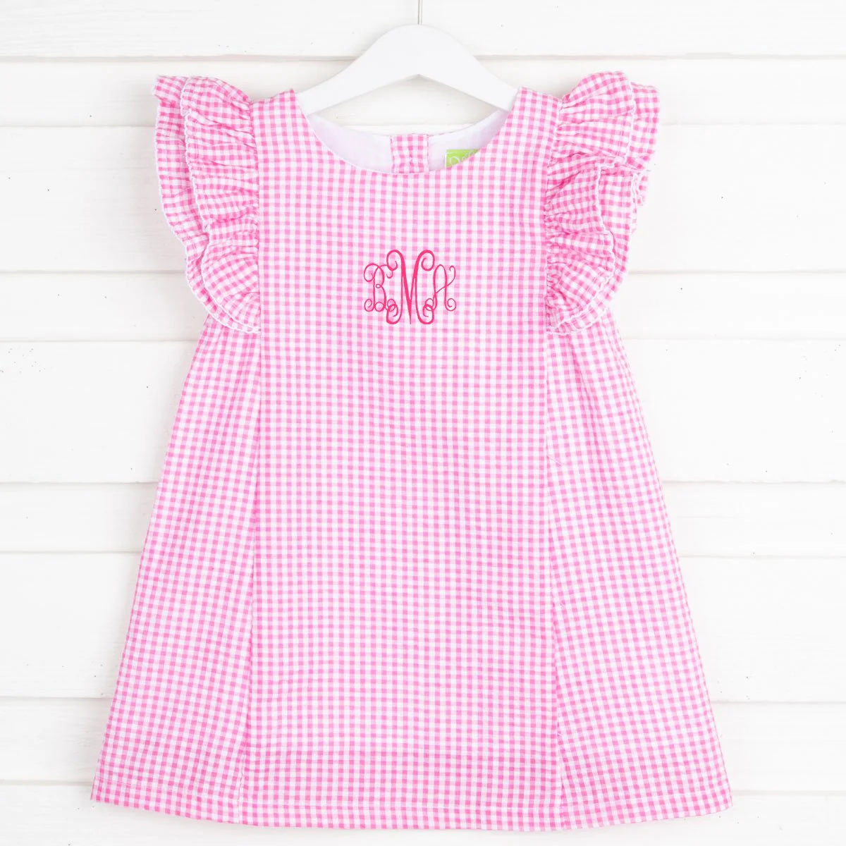 Pink Gingham Ruffle Dress - Image 4