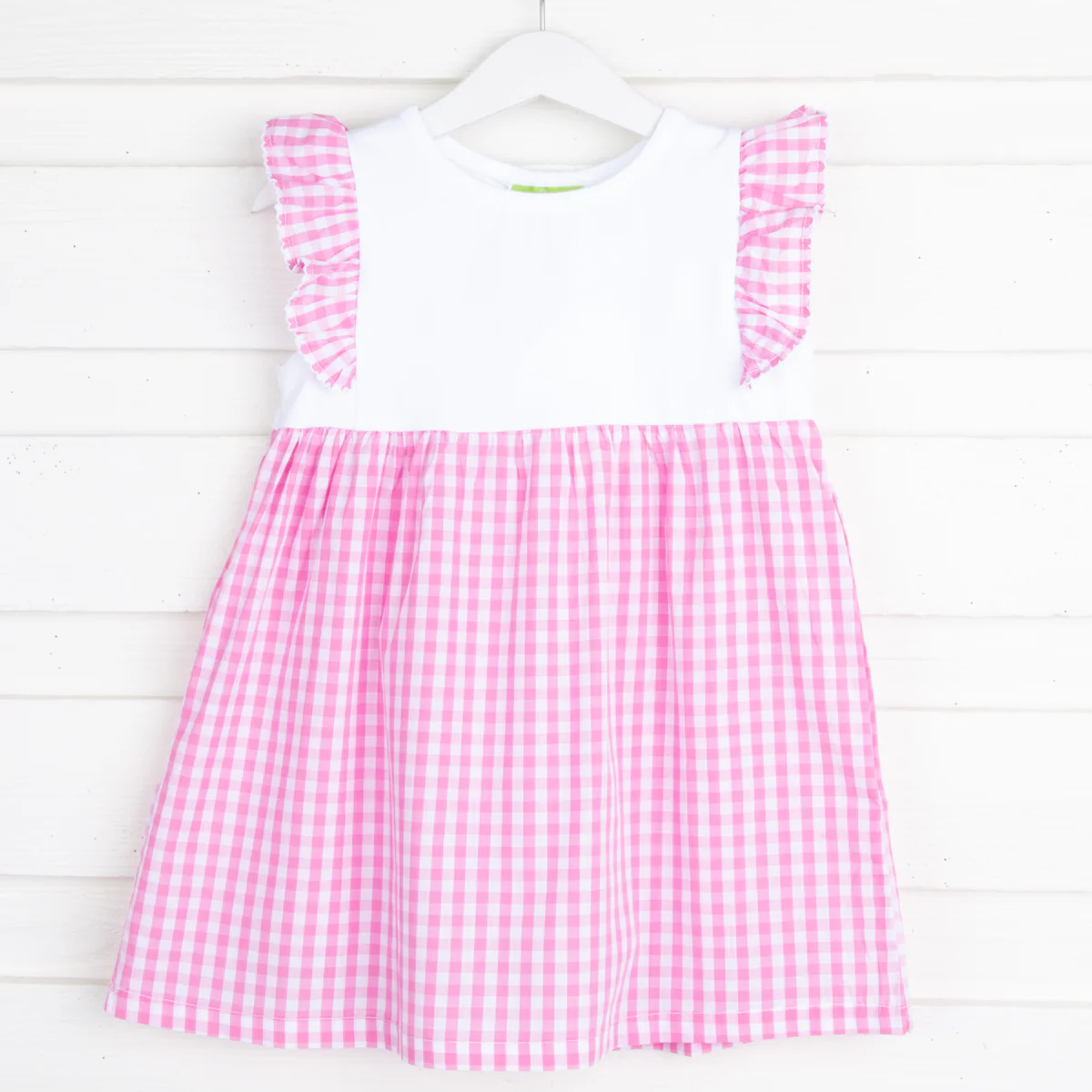 Pink Gingham Ruffle Front Dress - Image 2
