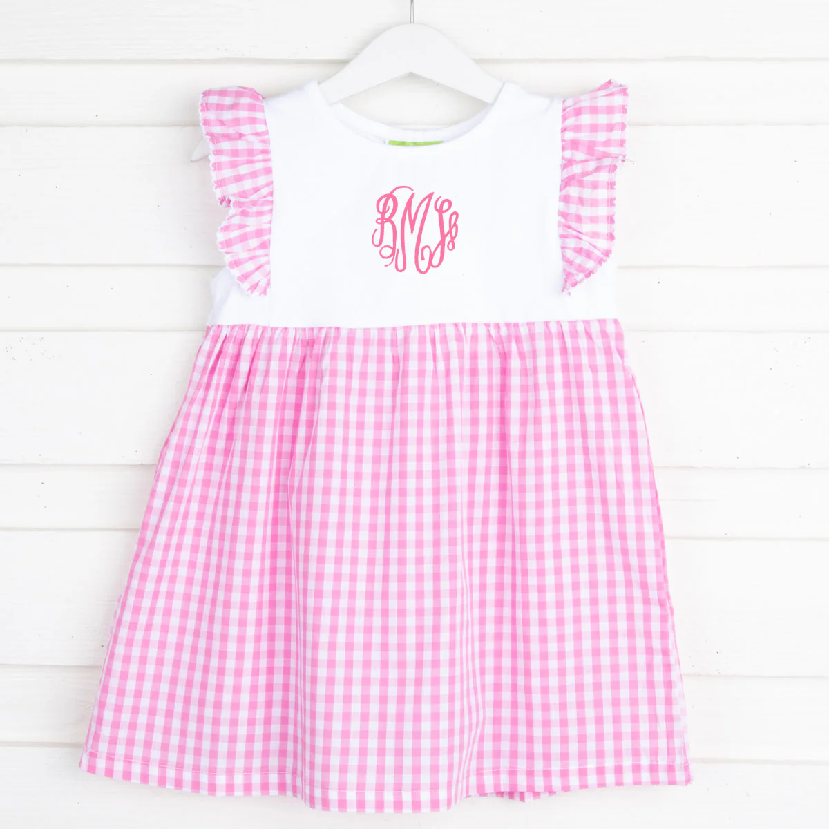Pink Gingham Ruffle Front Dress - Image 3
