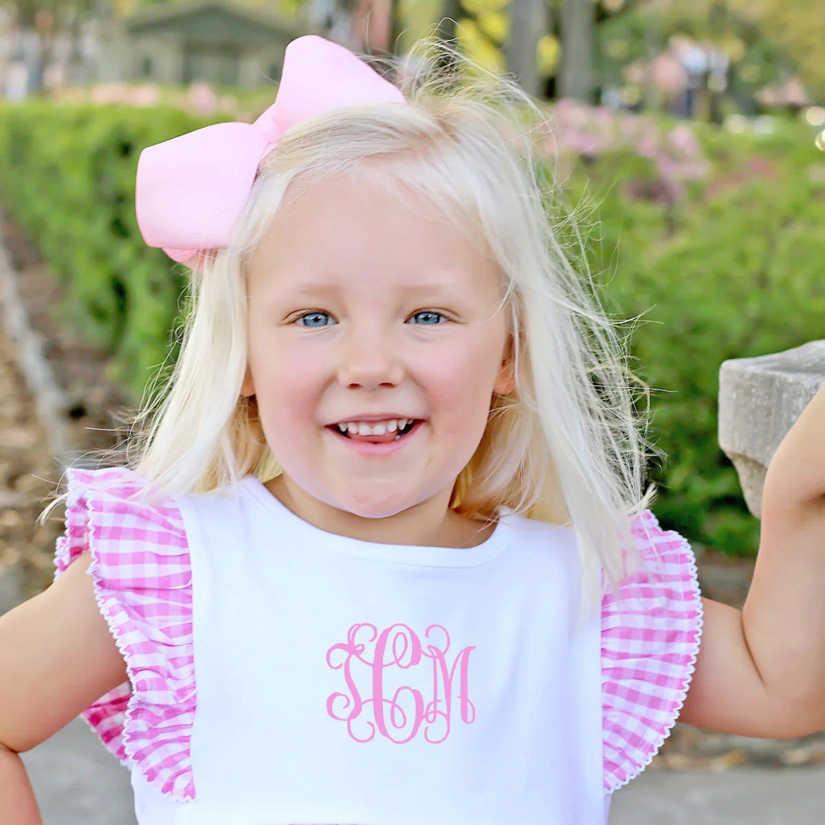 Pink Gingham Ruffle Front Dress - Image 4