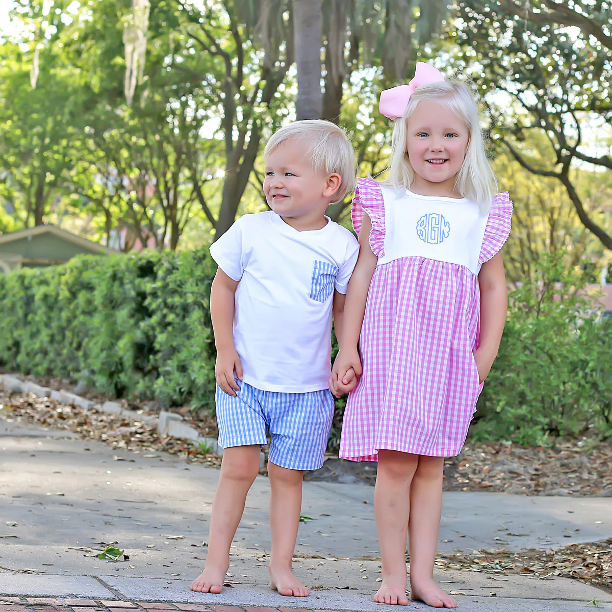 Pink Gingham Ruffle Front Dress - Image 5