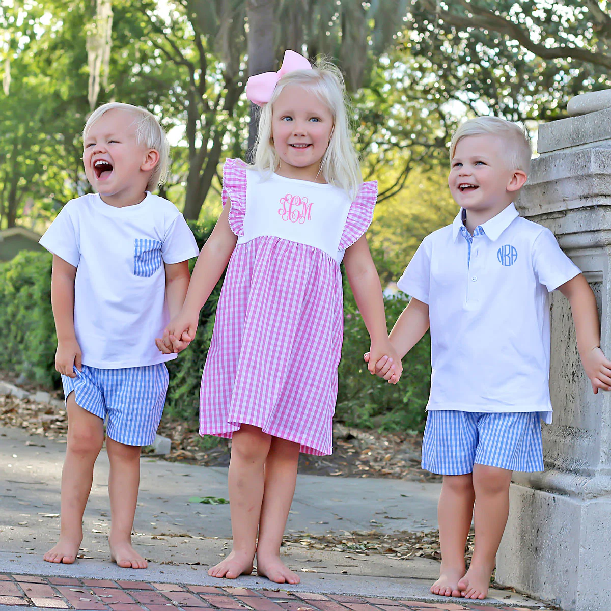 Pink Gingham Ruffle Front Dress - Image 9