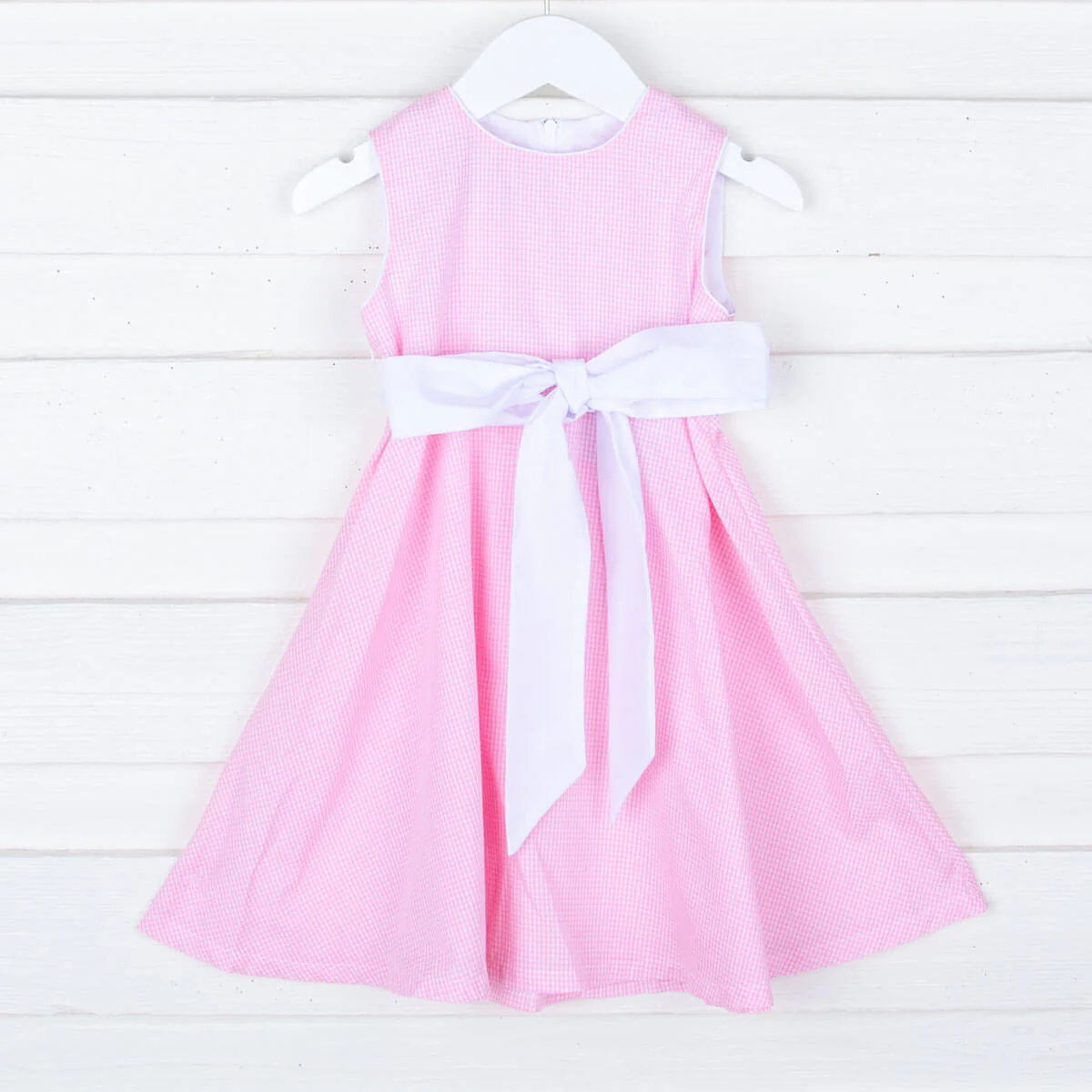 Pink Gingham Sash Dress - Image 2