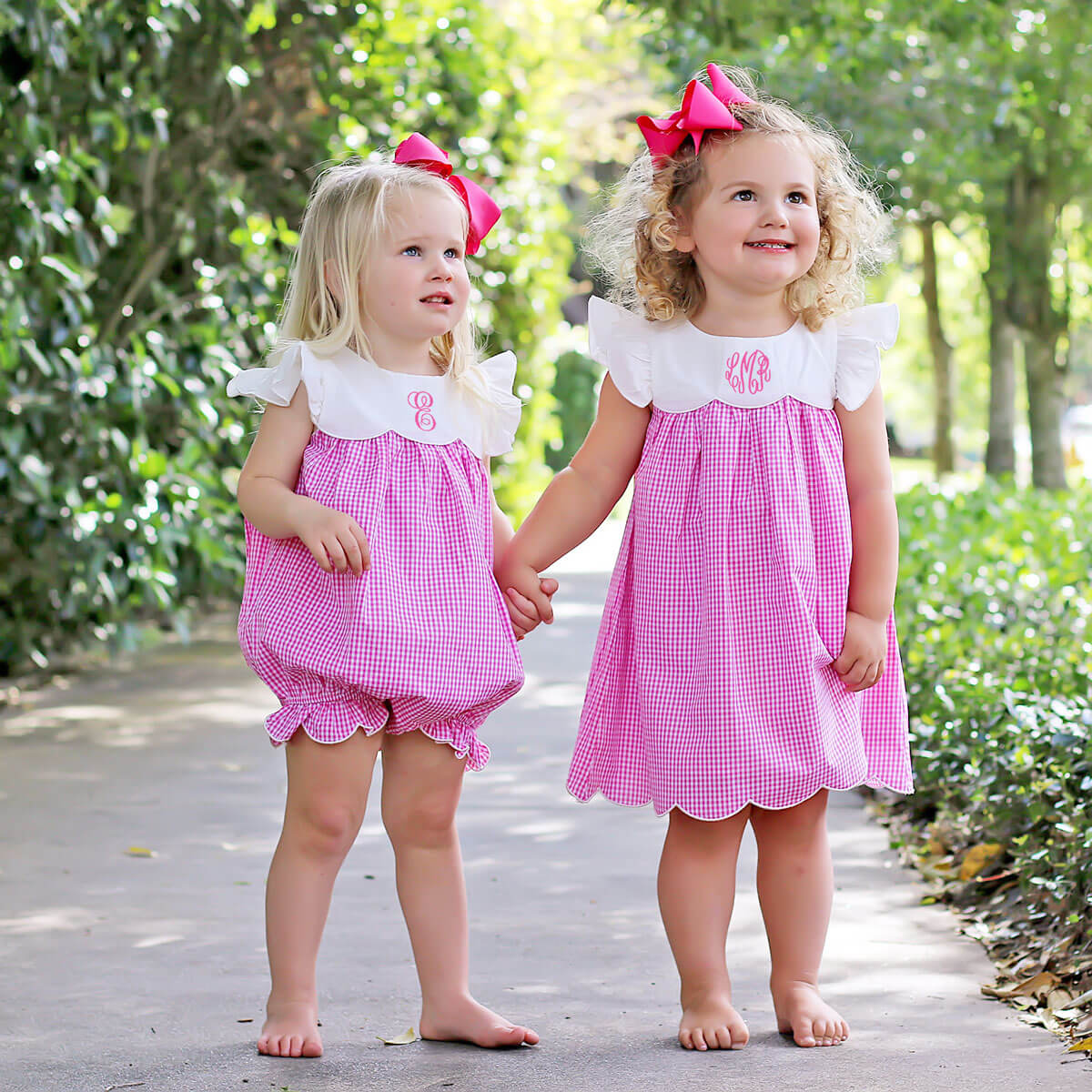 Pink Gingham Scalloped Amelia Bubble - Image 5