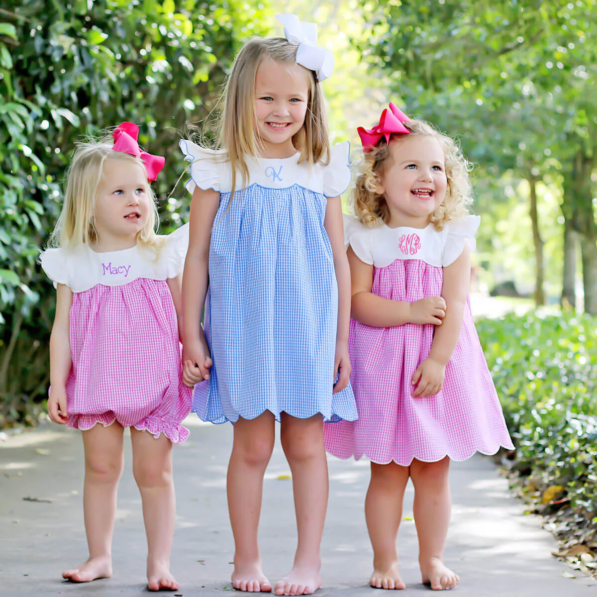 Pink Gingham Scalloped Amelia Bubble - Image 8