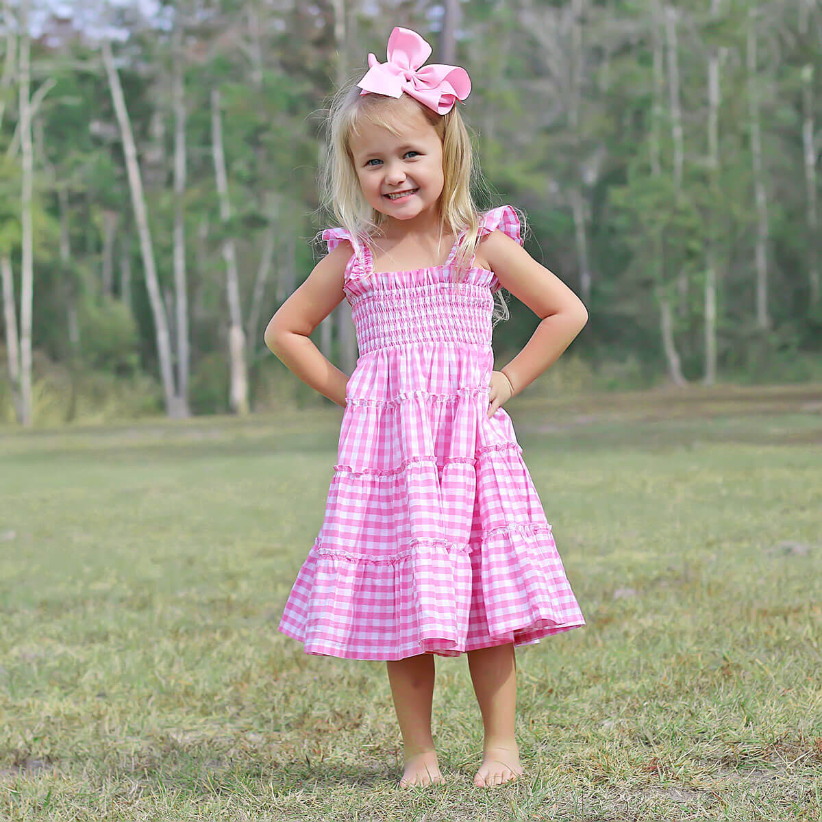 Pink Gingham Willow Dress - Image 3