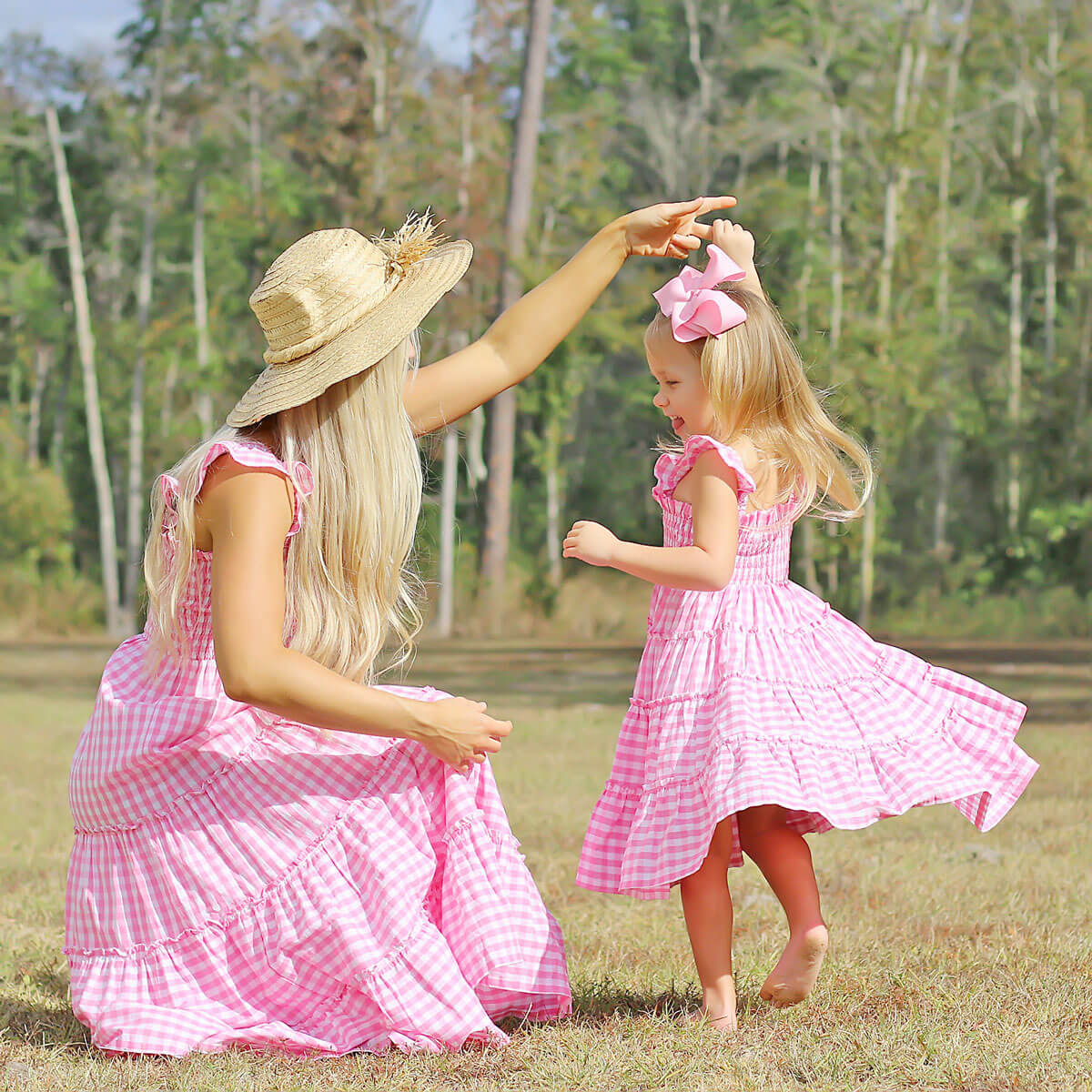 Pink Gingham Willow Dress - Image 5