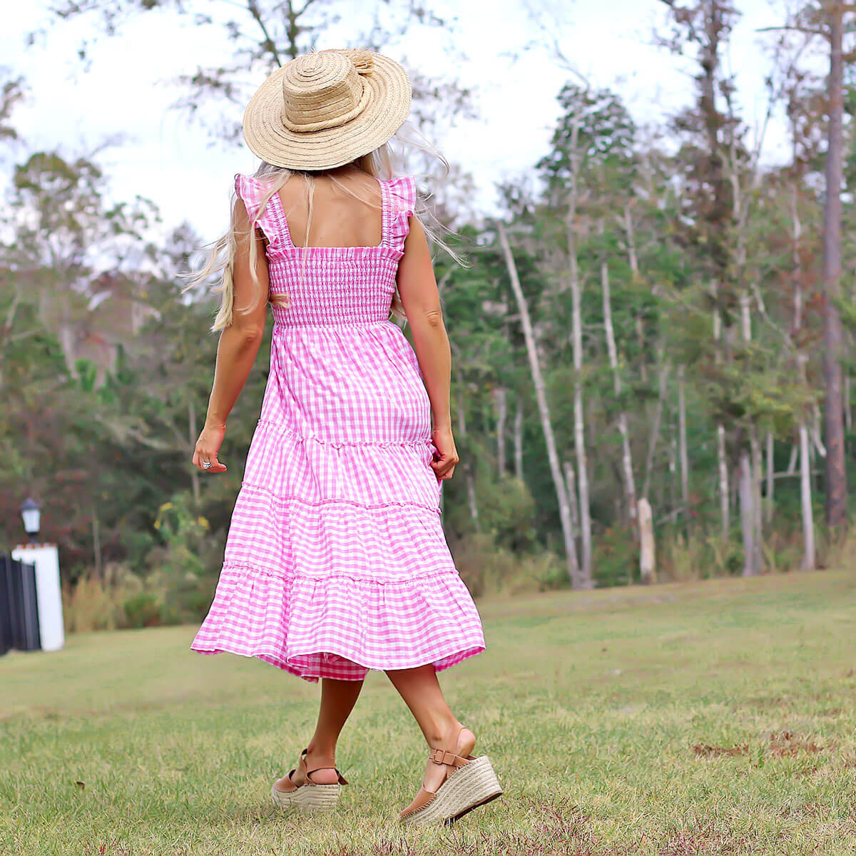 Pink Gingham Willow Women's Dress - Image 4