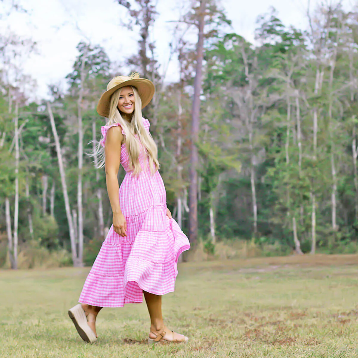 Pink Gingham Willow Women's Dress - Image 5