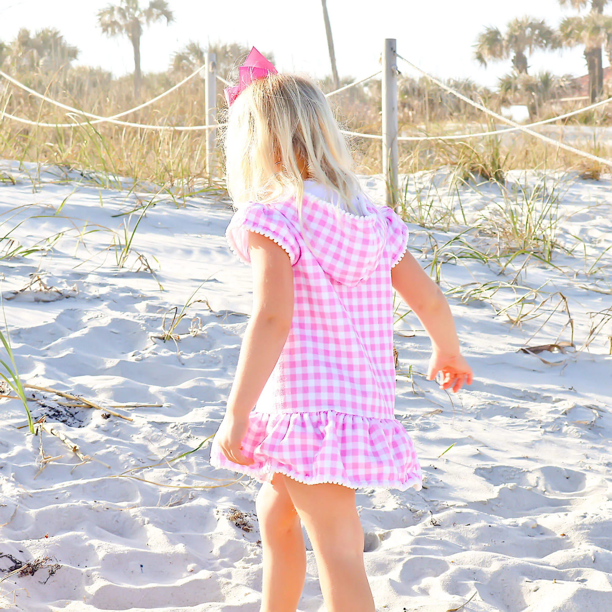 Pink Gingham Swim Cover Up - Image 3