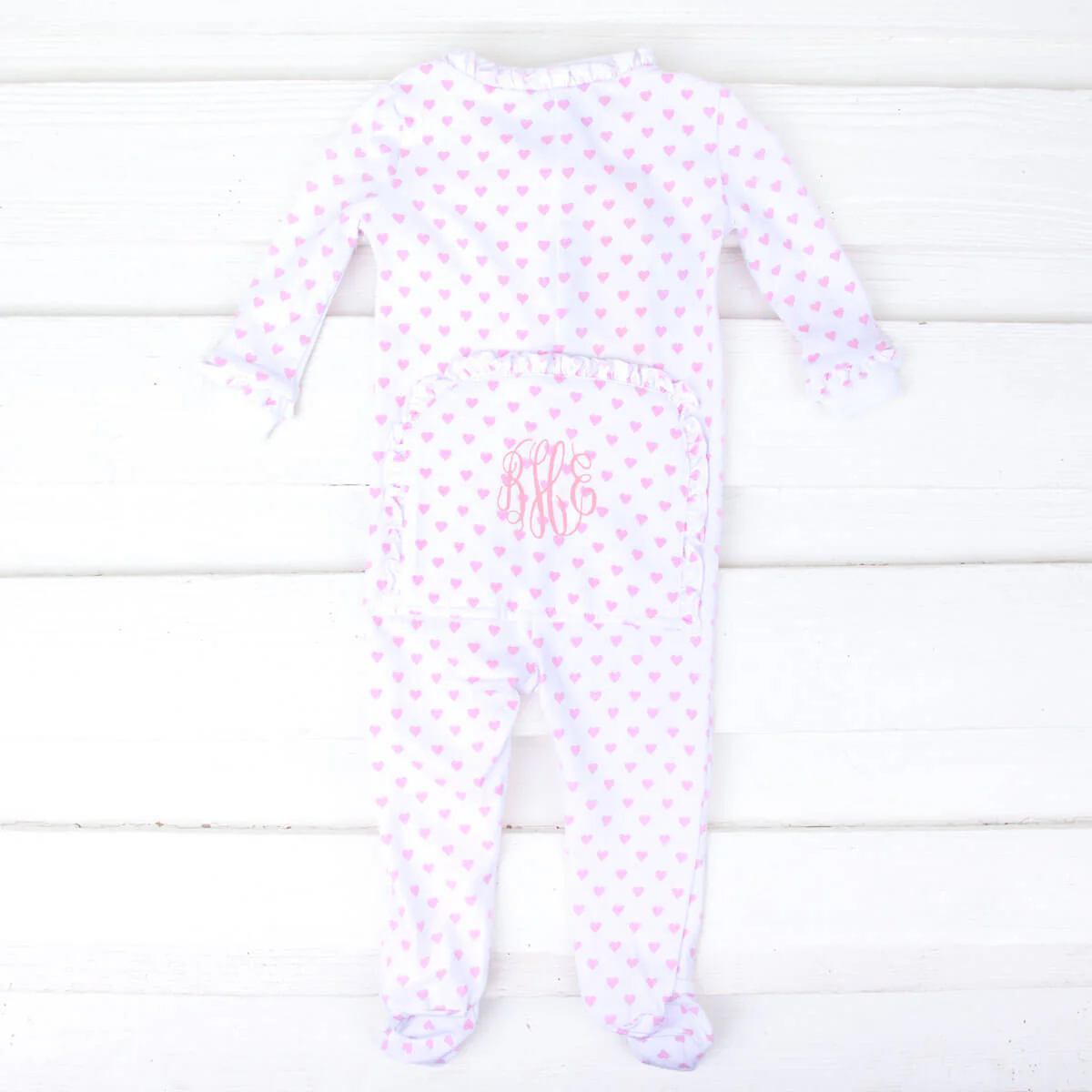 Pink Heart Print Zip Sleeper - Image 4
