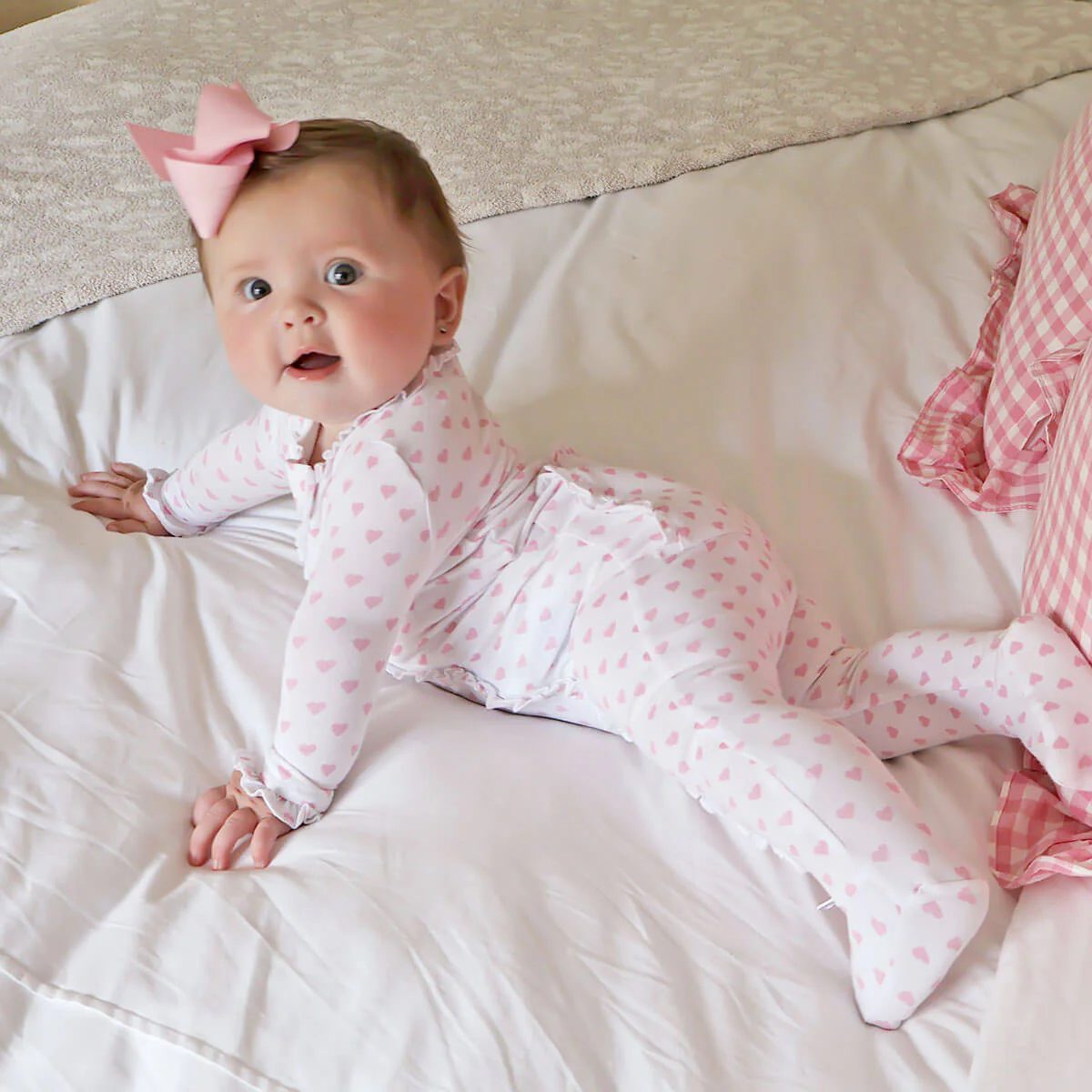 Pink Heart Print Zip Sleeper - Image 5
