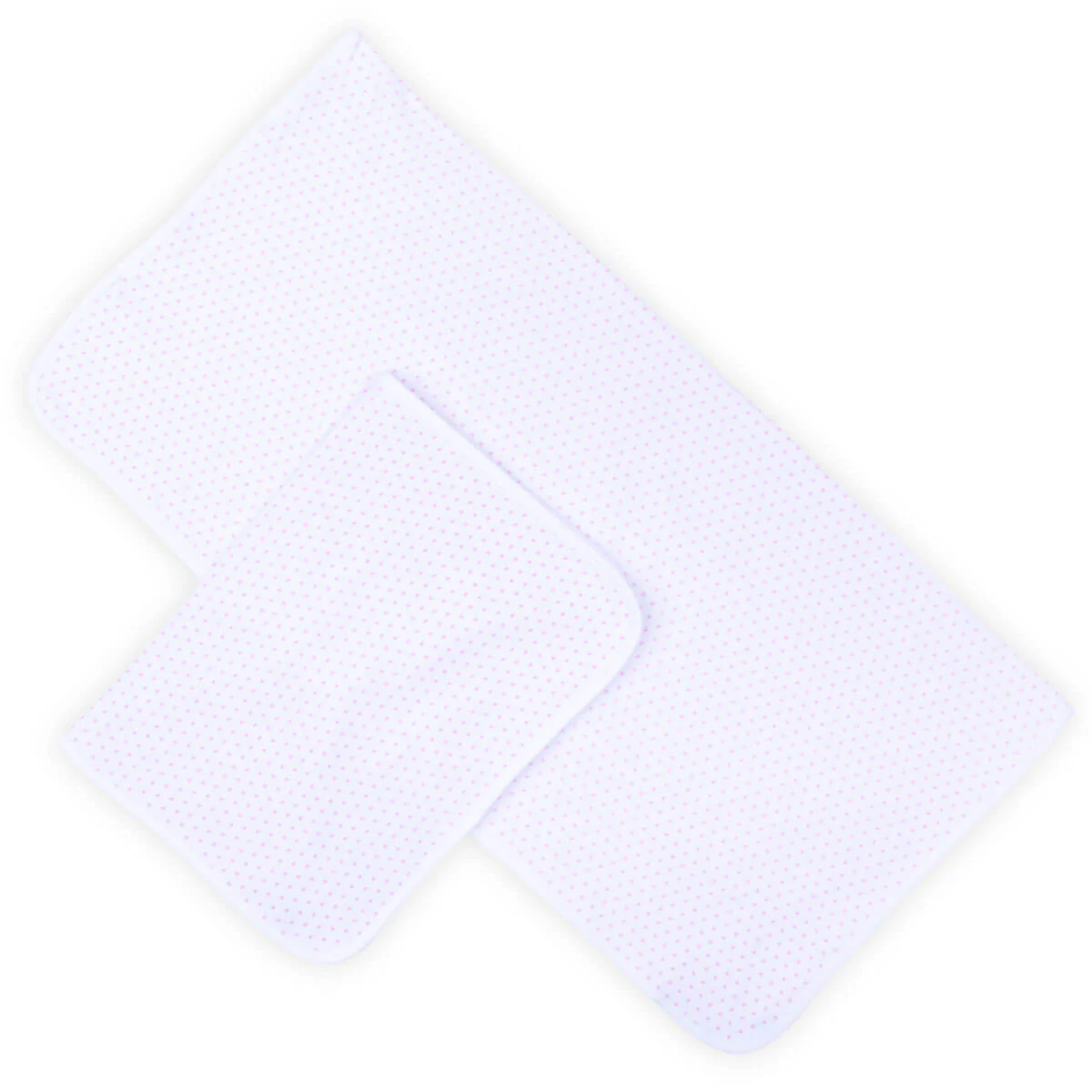 Pink Polka Dot Blanket & Burp Cloth Set - Image 2