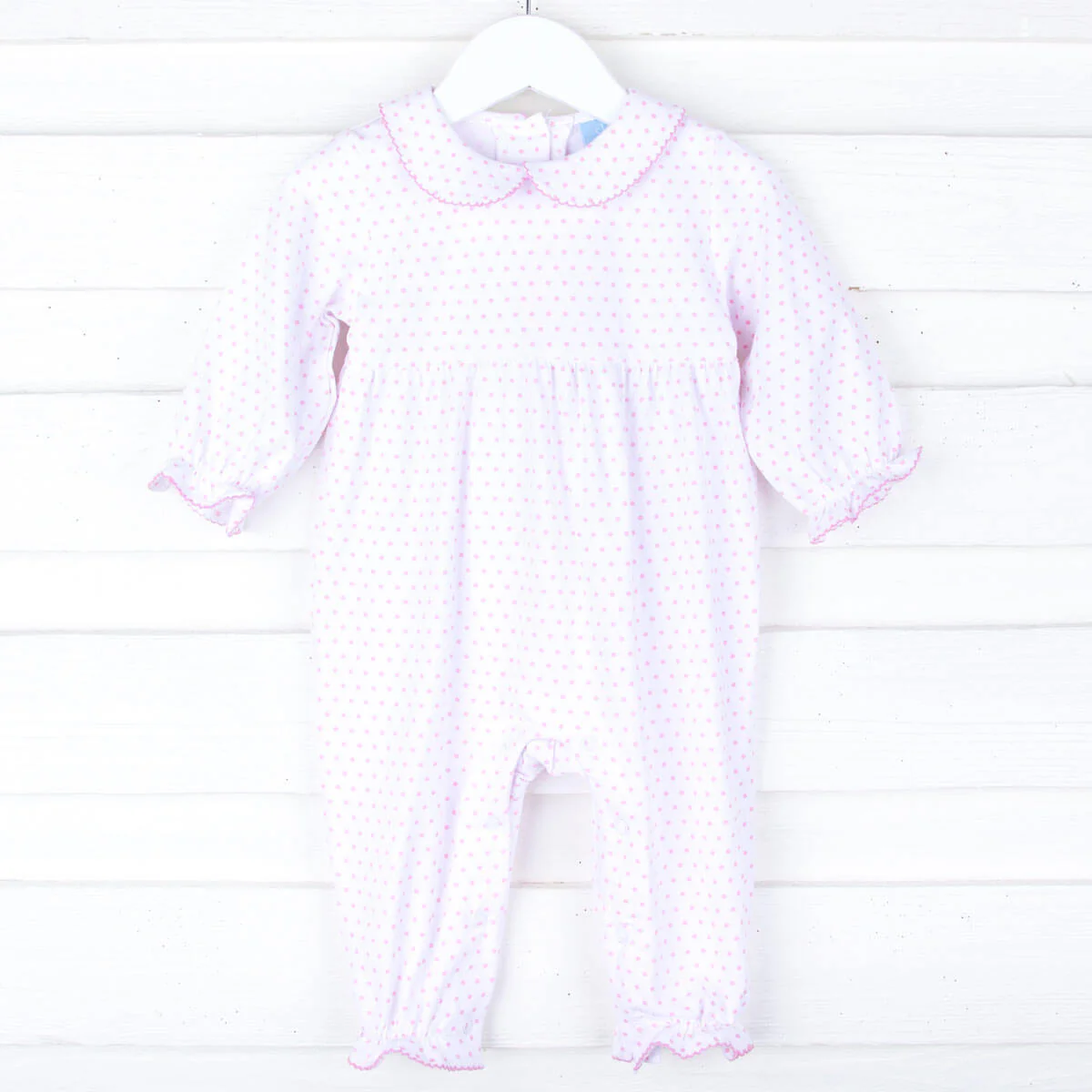Pink Polka Dot Ruffle Romper - Image 5