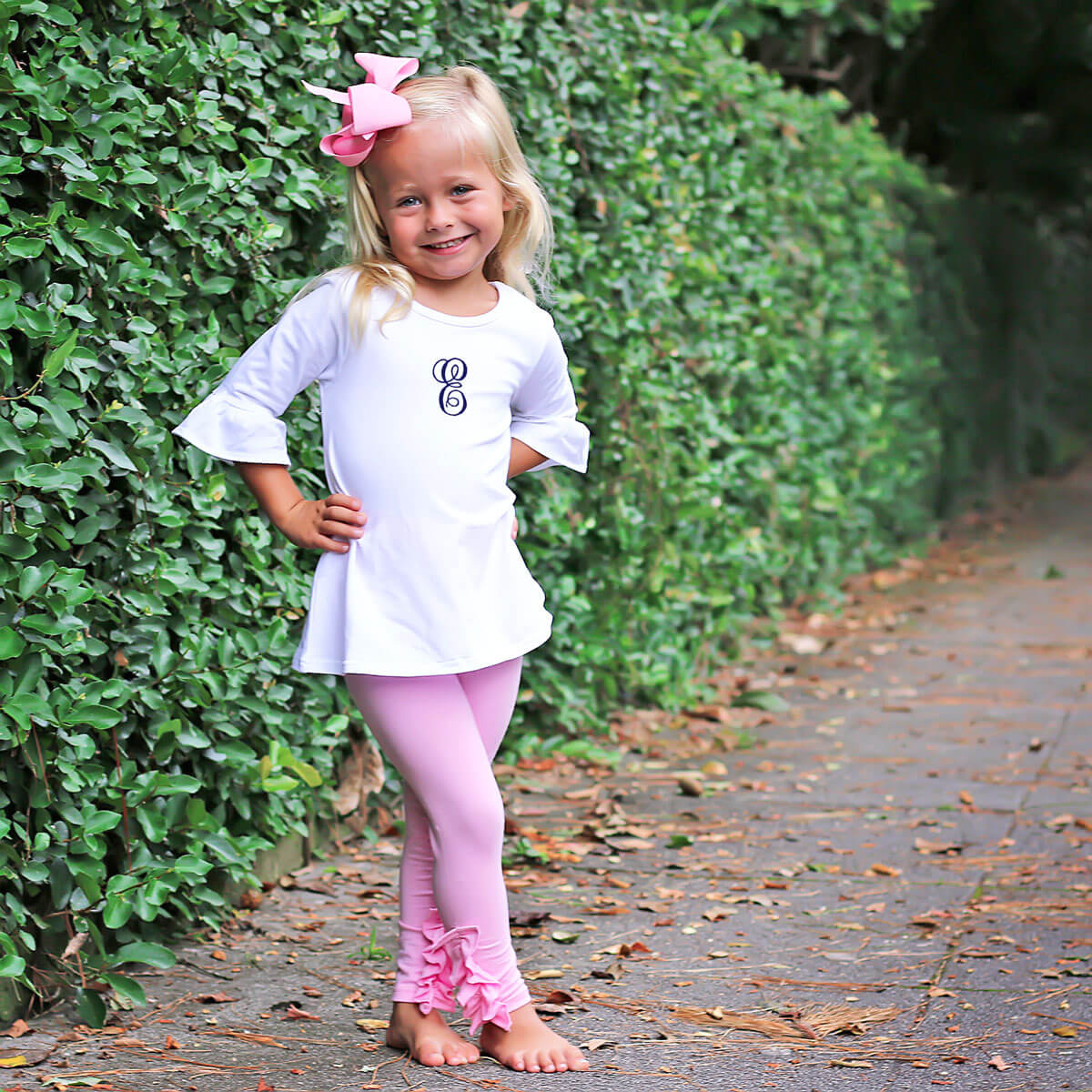 Pink Side Ruffle Leggings - Image 3