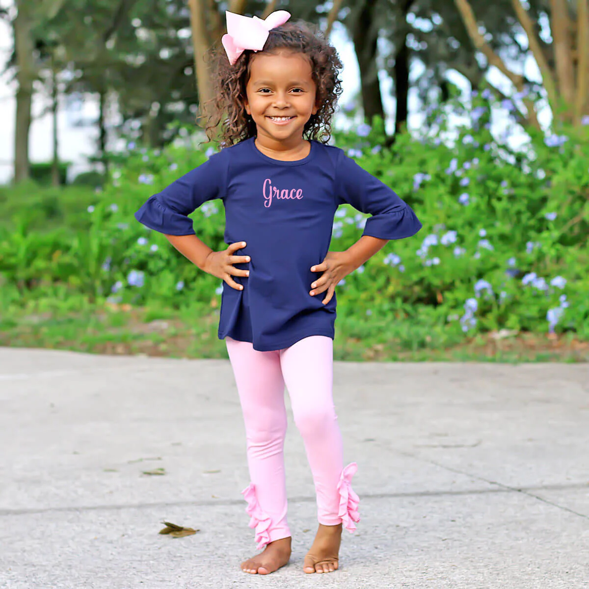 Pink Side Ruffle Leggings - Image 5