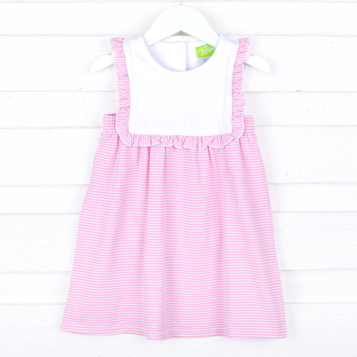 Pink Stripe Bib Dress - Image 2