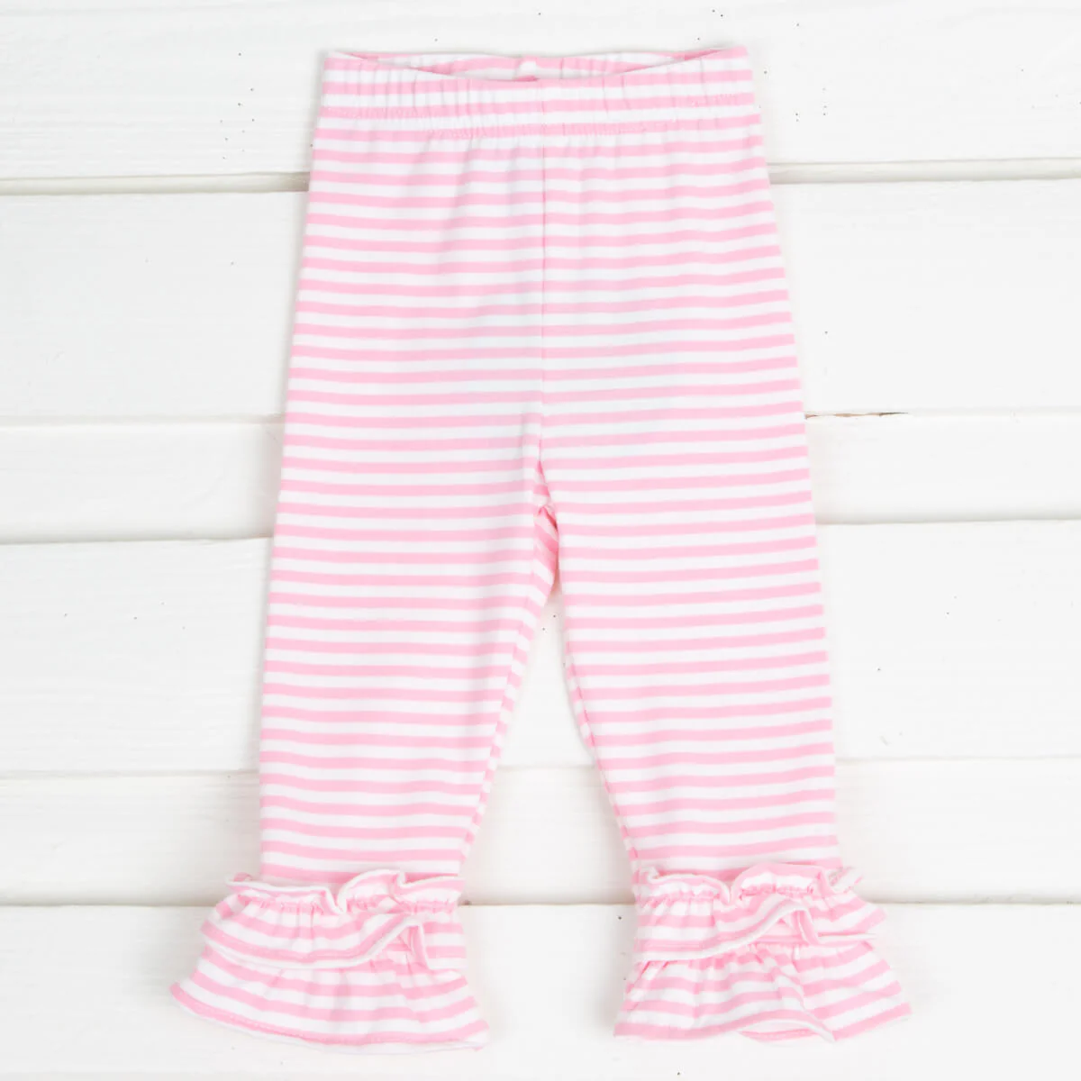 Pink Stripe Knit Leggings - Image 2