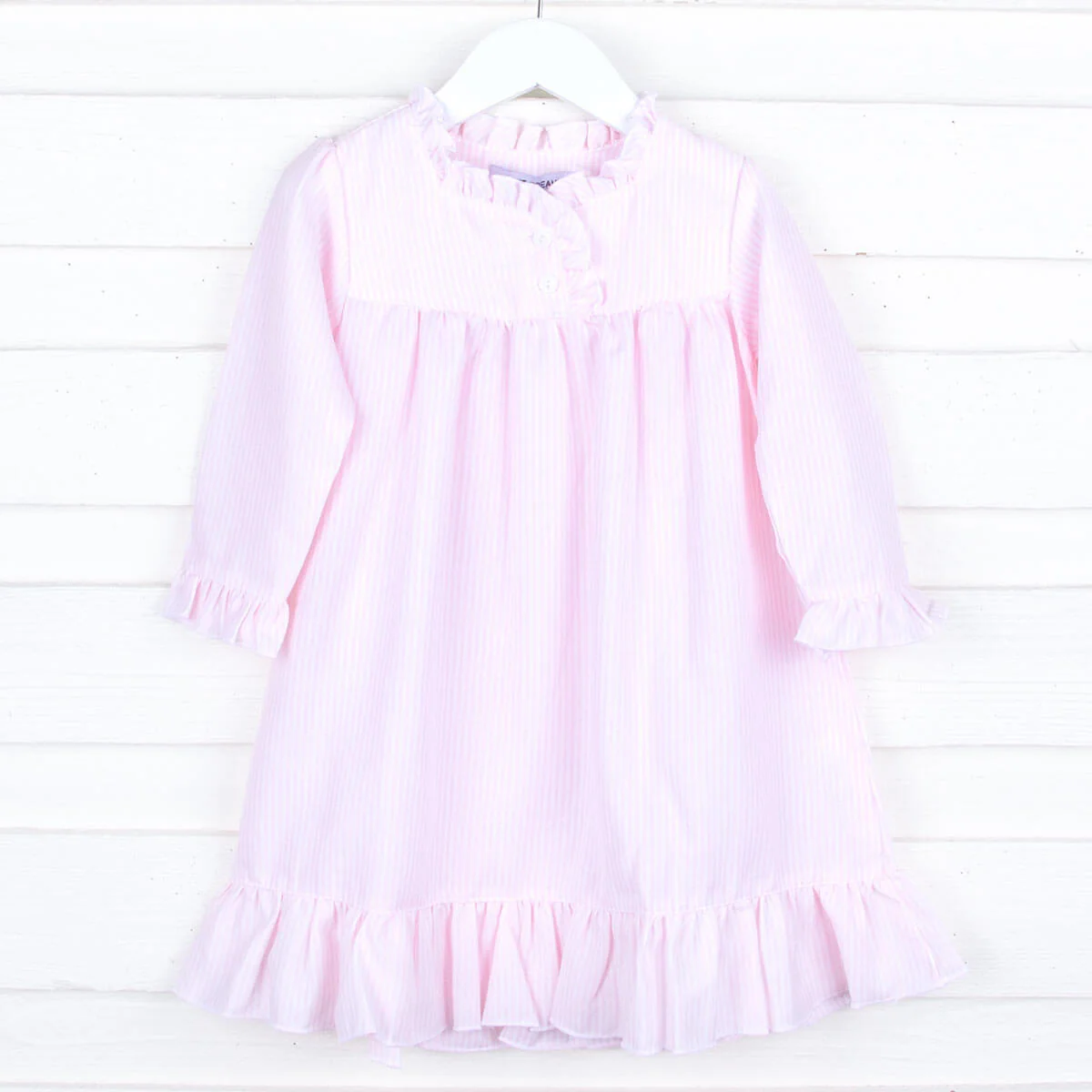 Pink Stripe Long Sleeve Nightgown - Image 2
