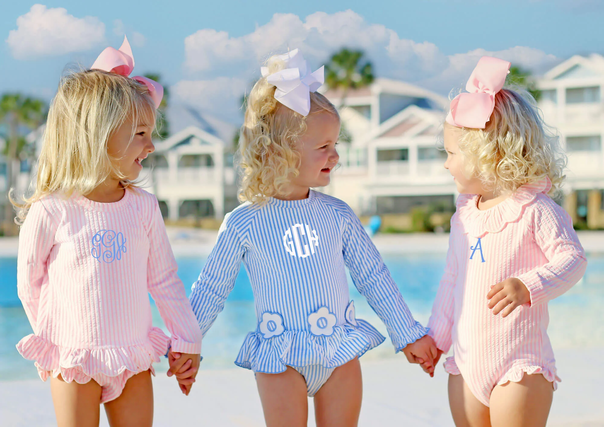 Pink Stripe Long Sleeve Swimsuit - Image 8