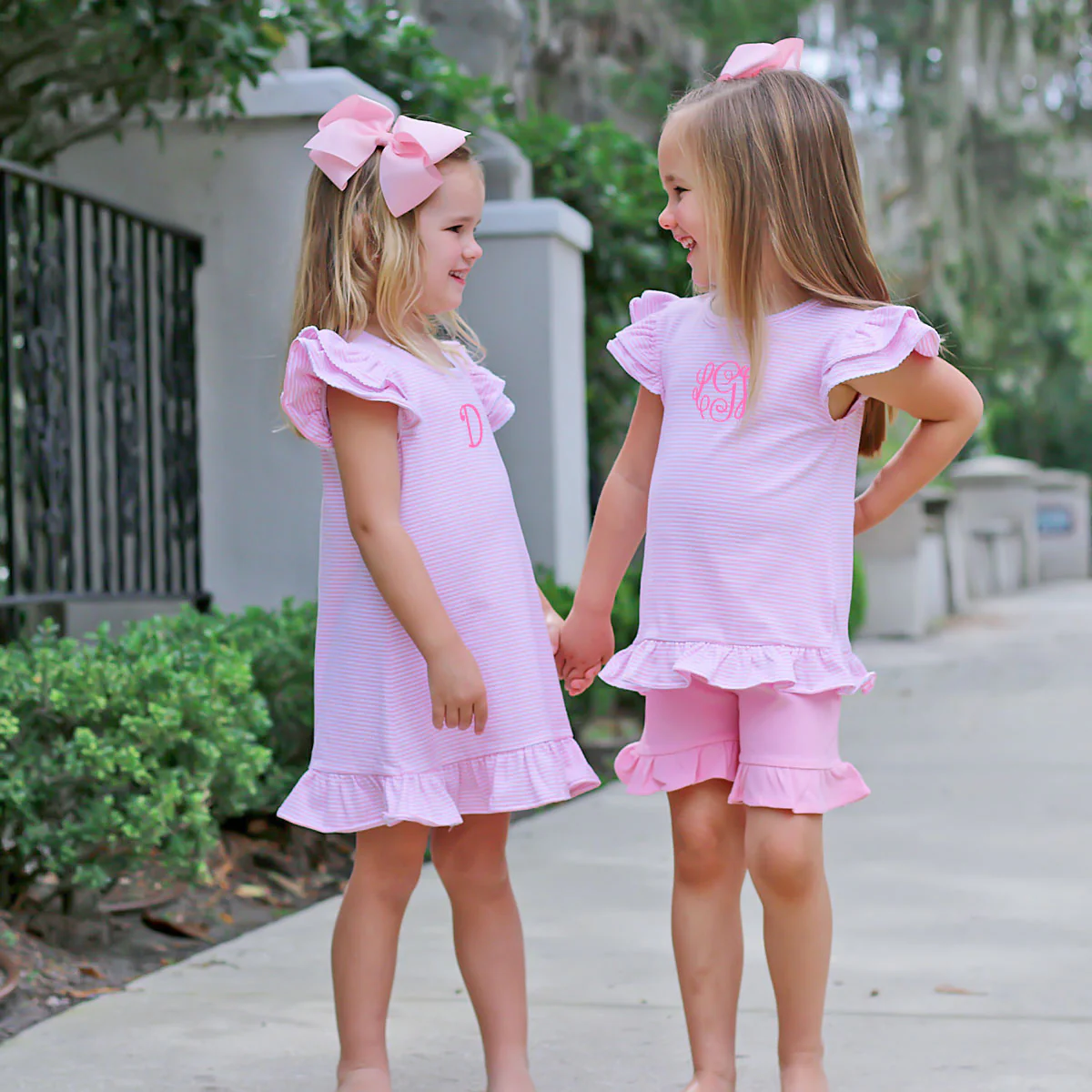 Milly Stripe Ruffle Dress Pink - Image 7