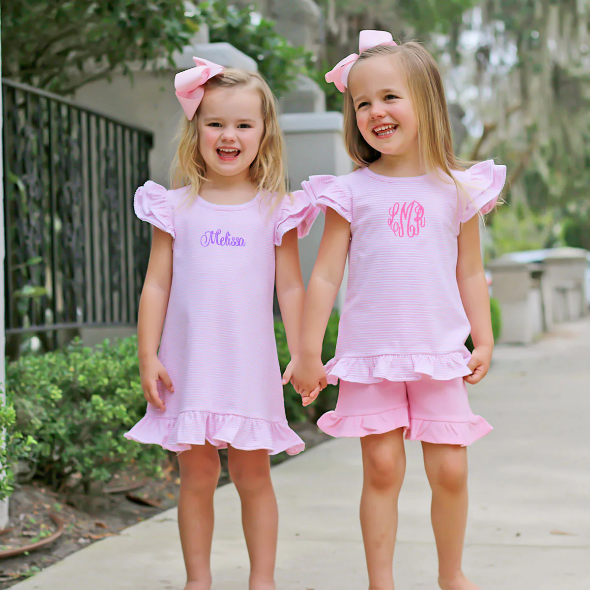 Milly Stripe Ruffle Dress Pink - Image 8