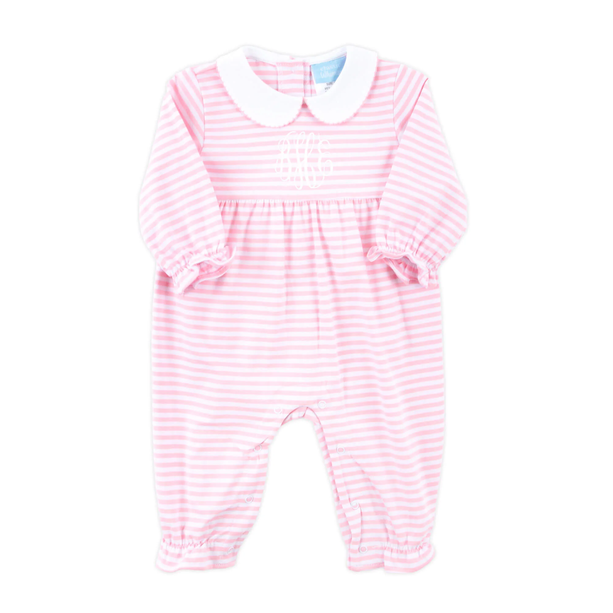 Pink Stripe Ruffle Romper - Image 2